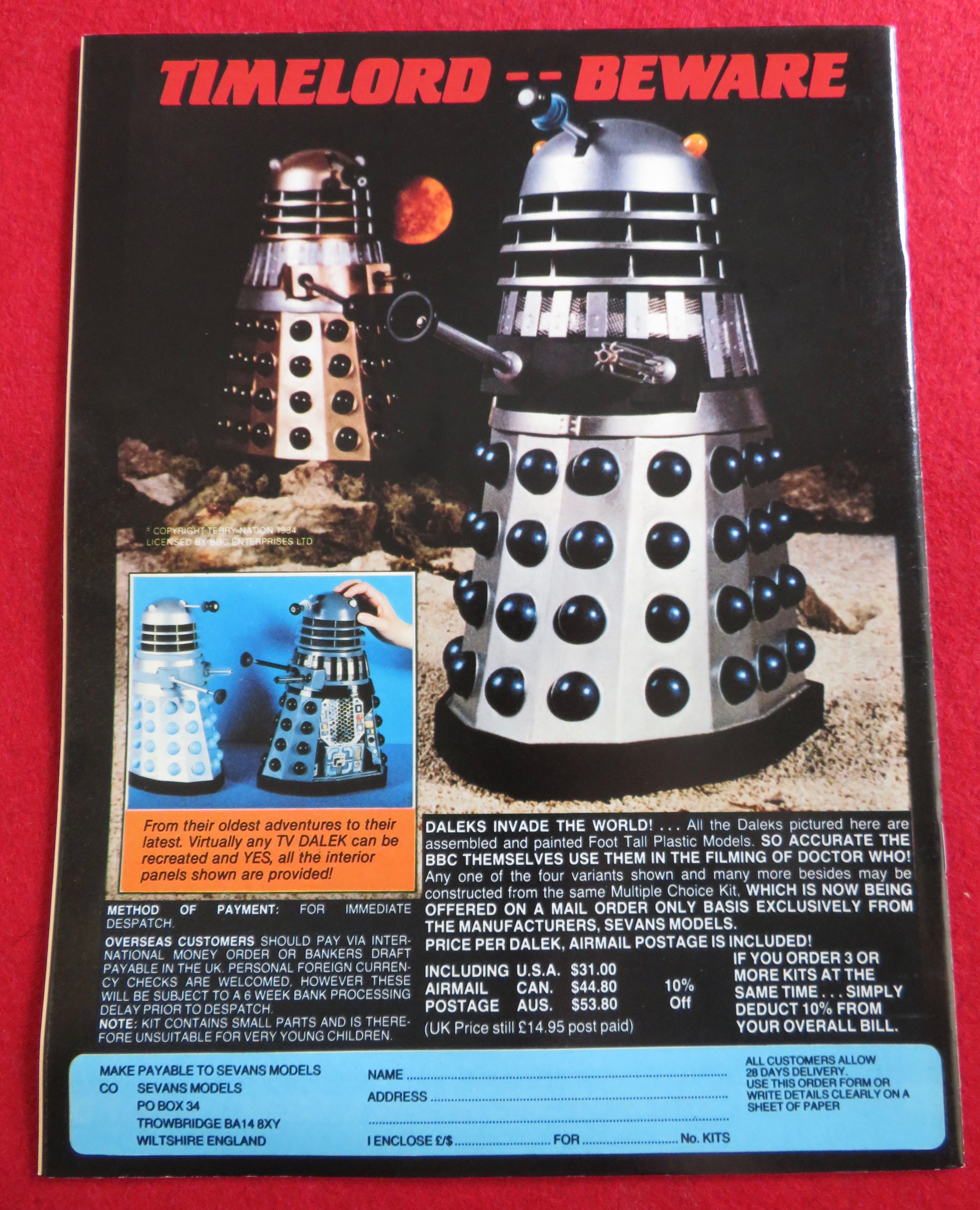 Doctor (Dr) Who Magazine Summer 1986