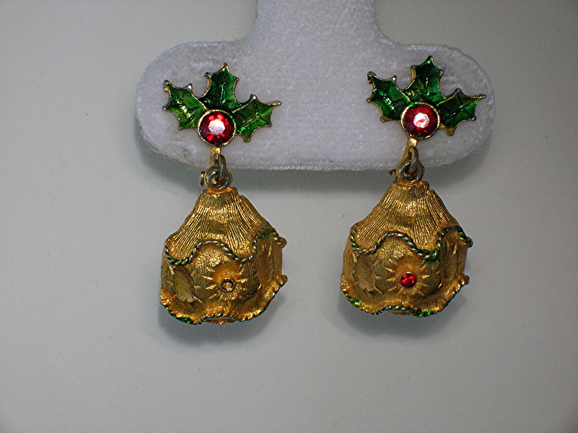 Christmas Baubles & Holly Clip Earrings
