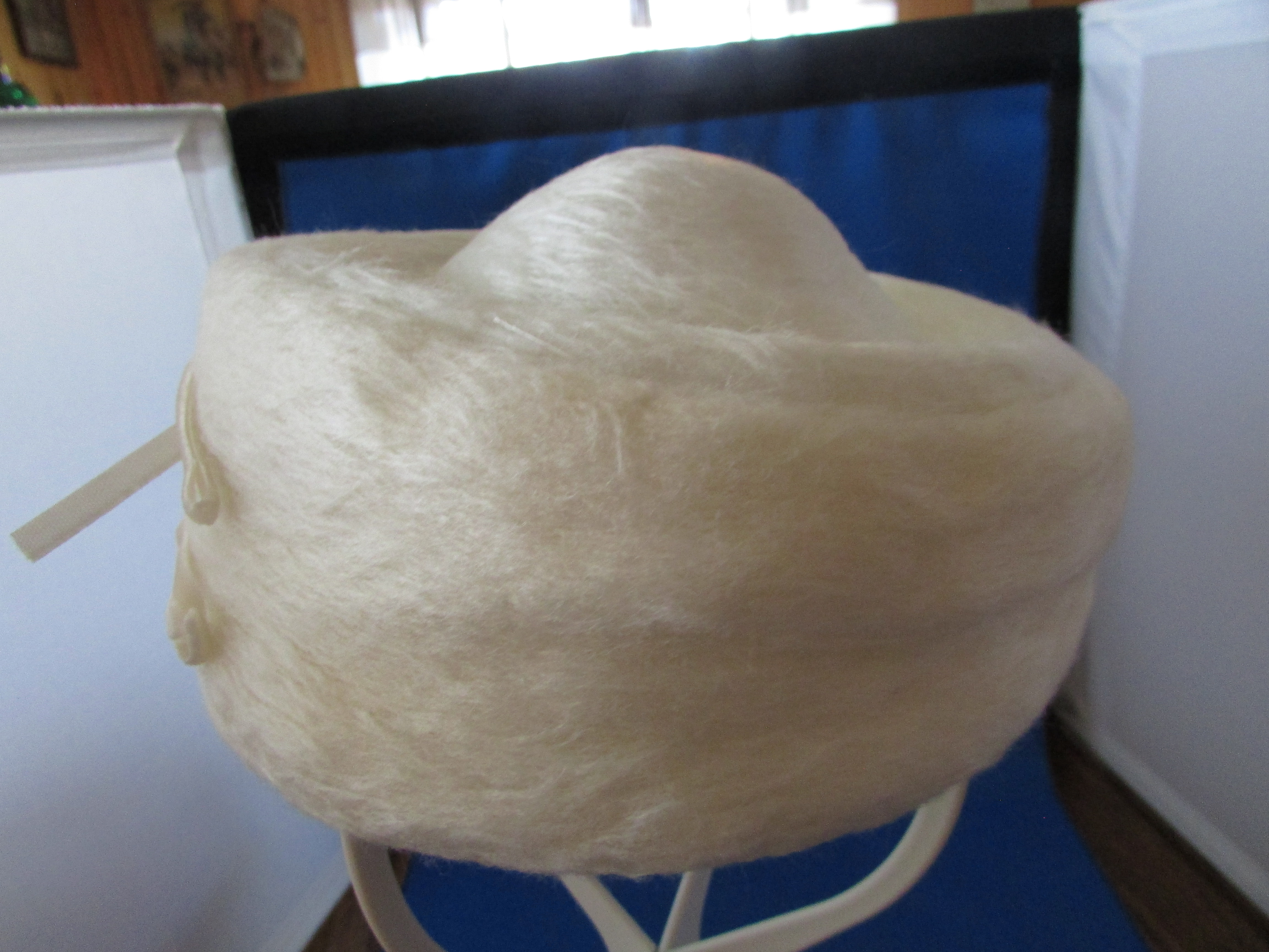Cream Brushed Felt Pill Box Hat