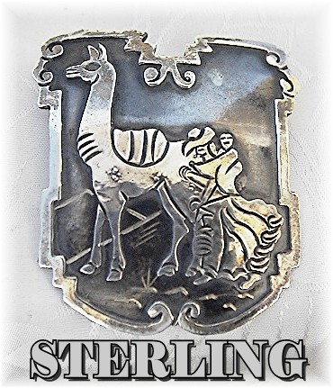 Brooch Peruvian Sterling Silver Signed CHAVEZ