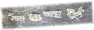 Brooch  Peruvian Sterling Silver Signed CHAVEZ