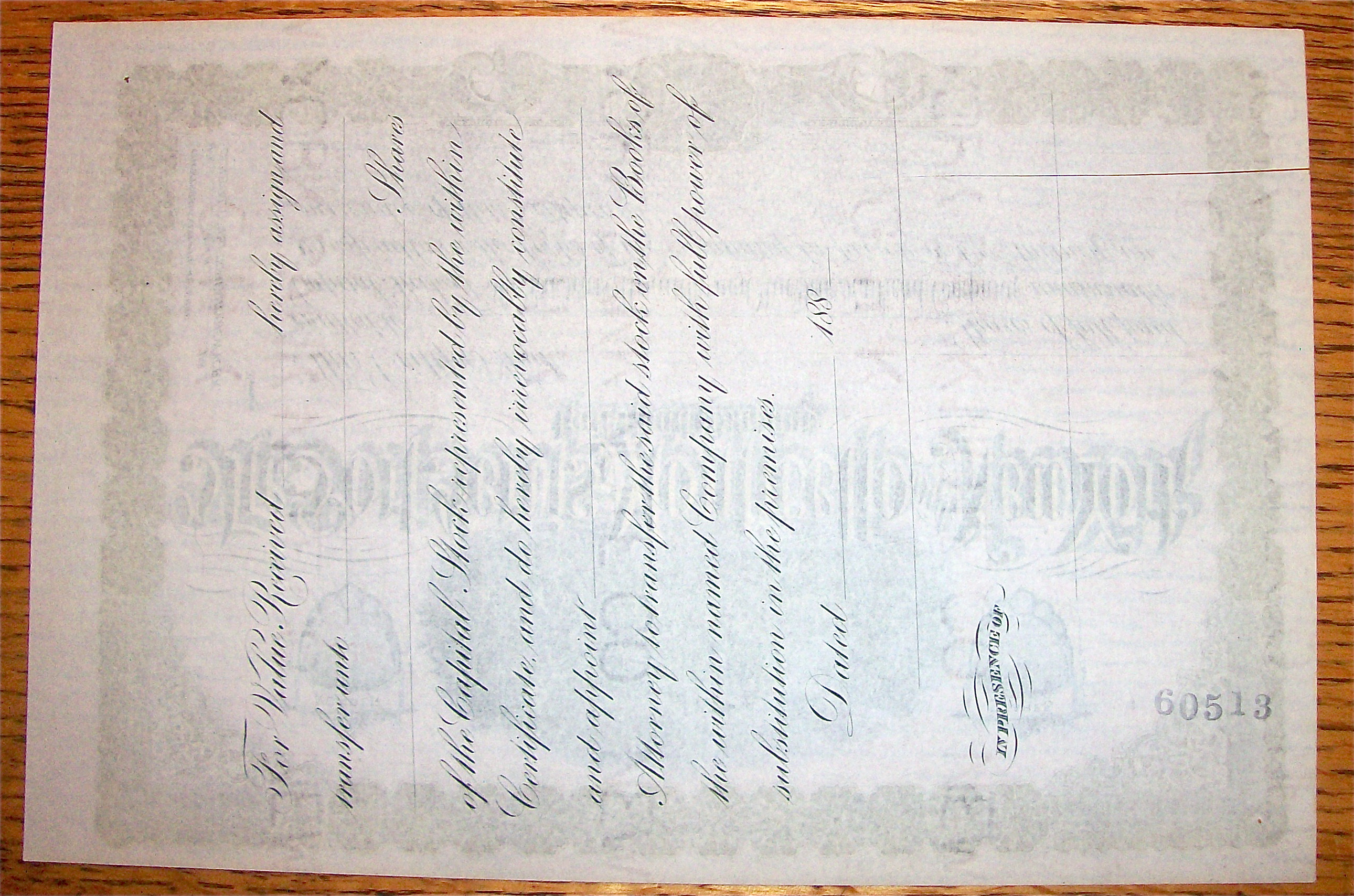1880 Port, Jervis, Monticello & New York Stock