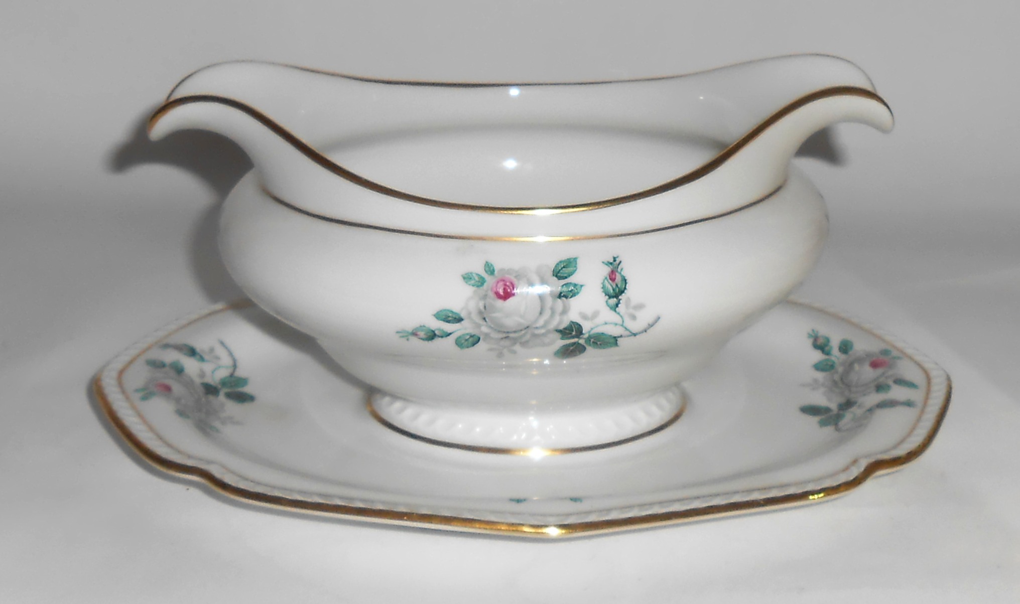 Royal Tettau Porcelain China White Rose Relish Dish!