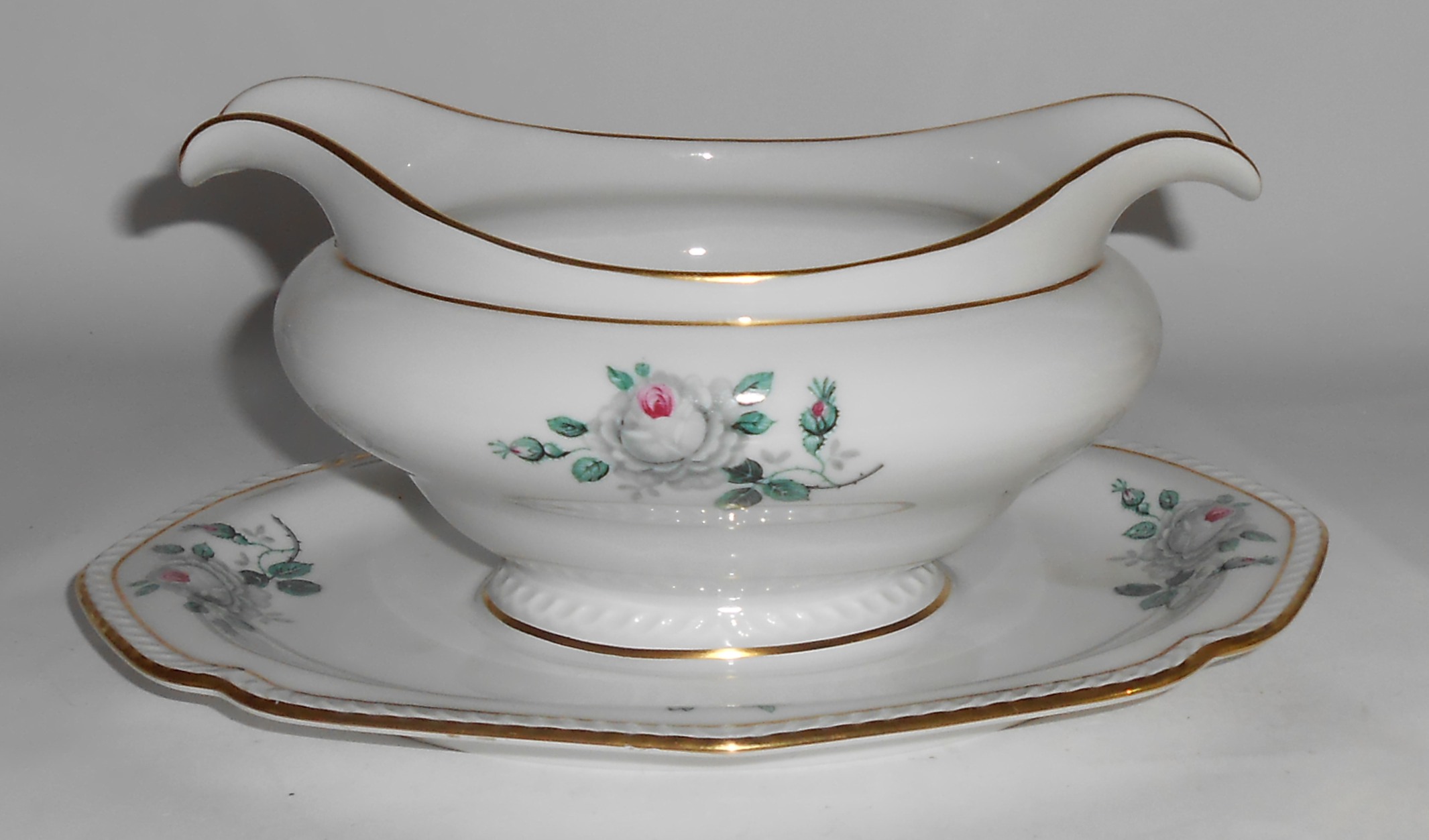 Royal Tettau Porcelain China White Rose Relish Dish!