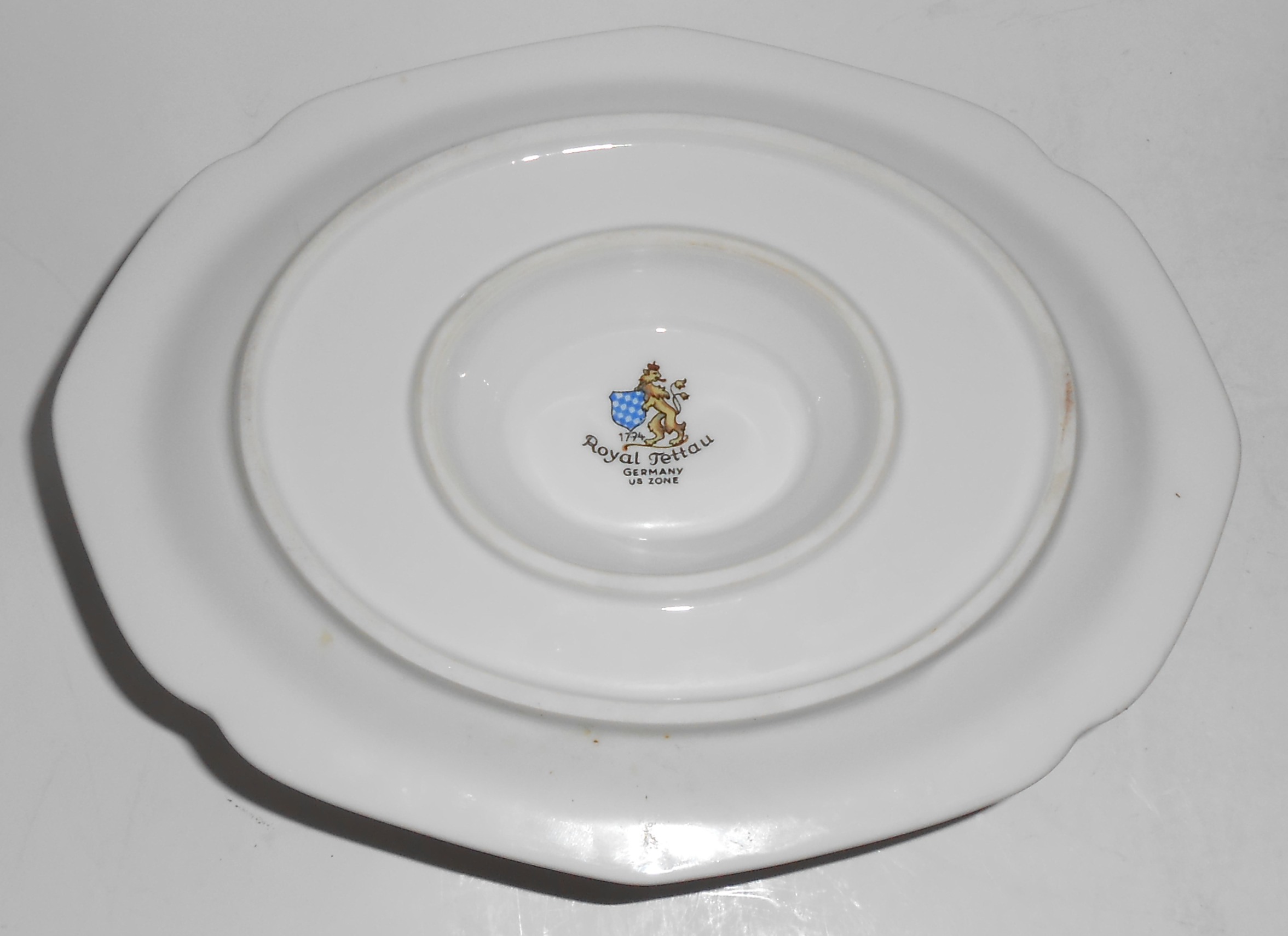 Royal Tettau Porcelain China White Rose Relish Dish!