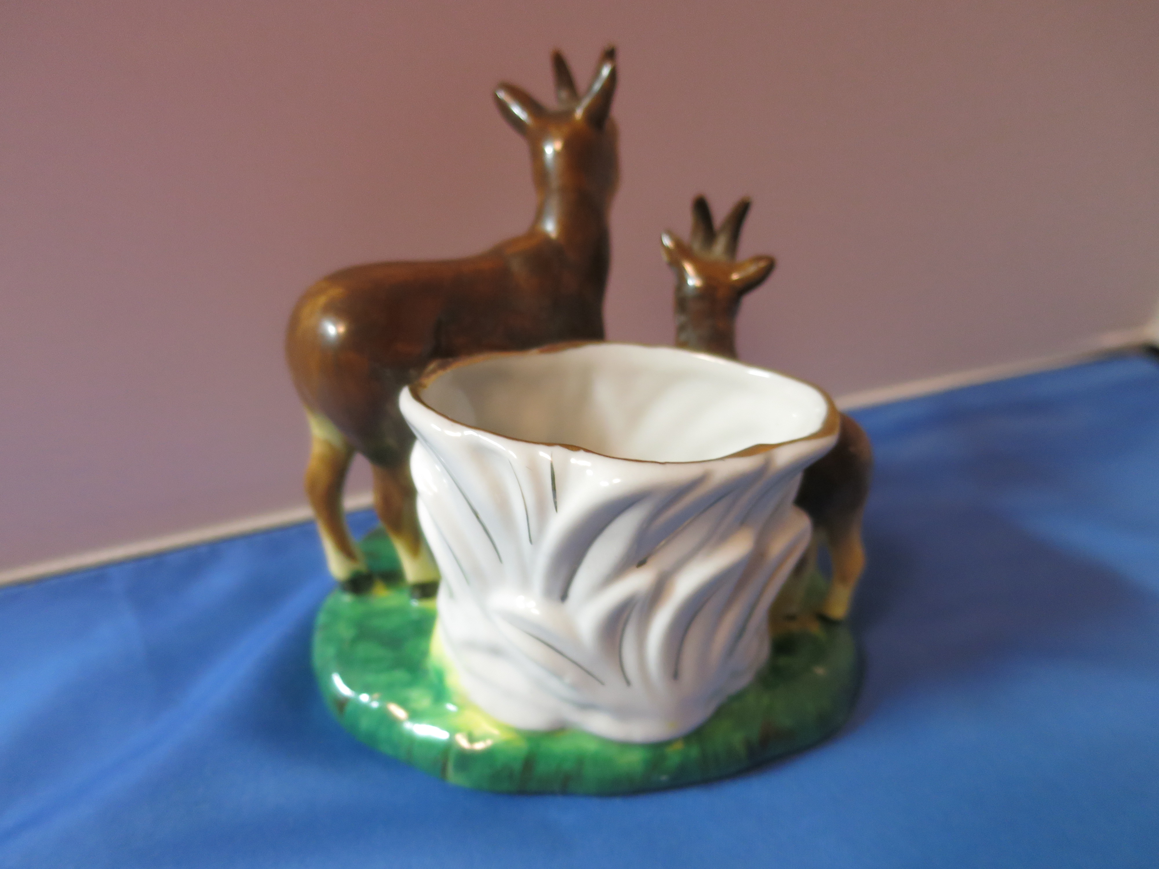Porcelain Deer Match Holder Japan