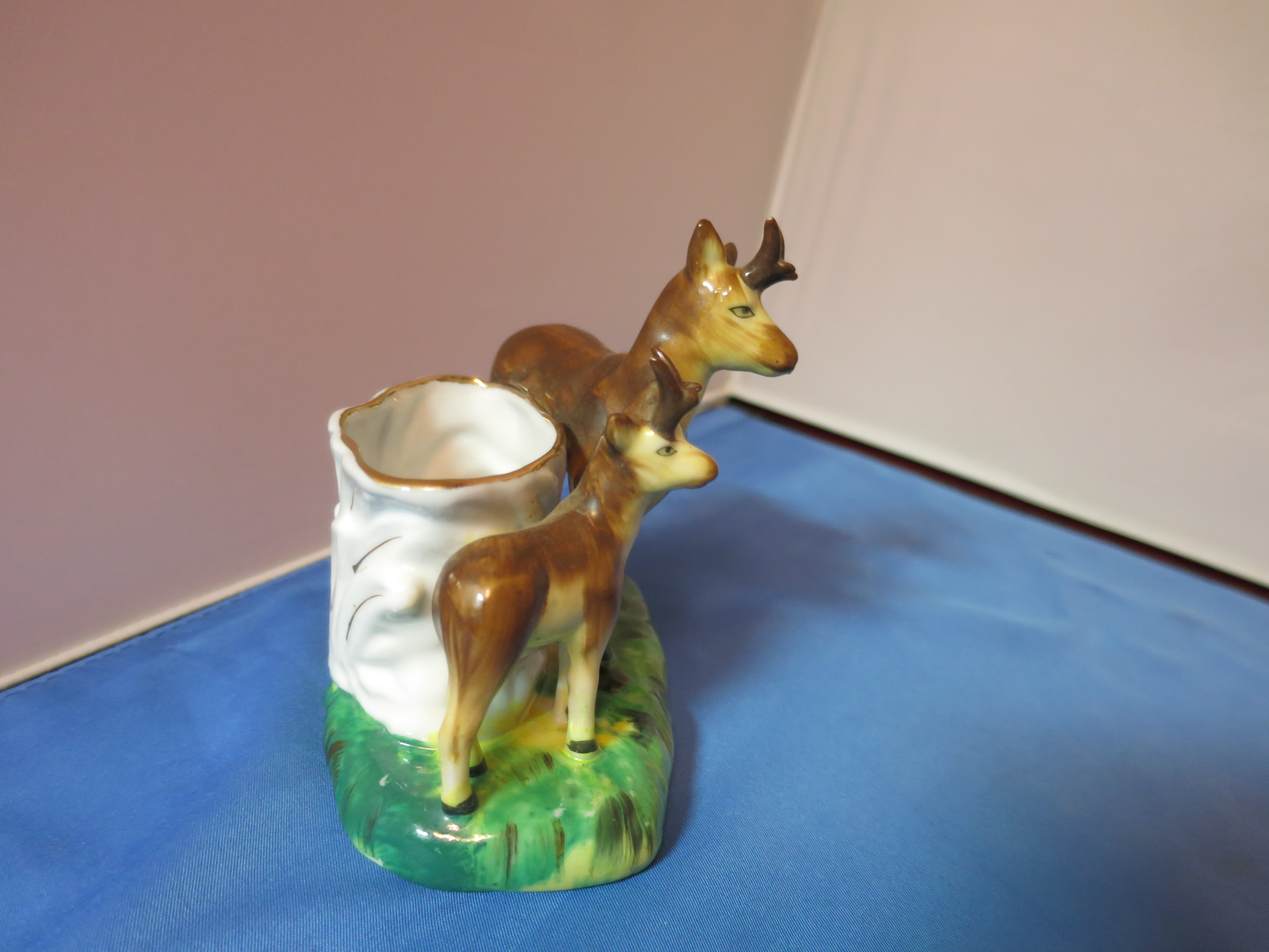 Porcelain Deer Match Holder Japan