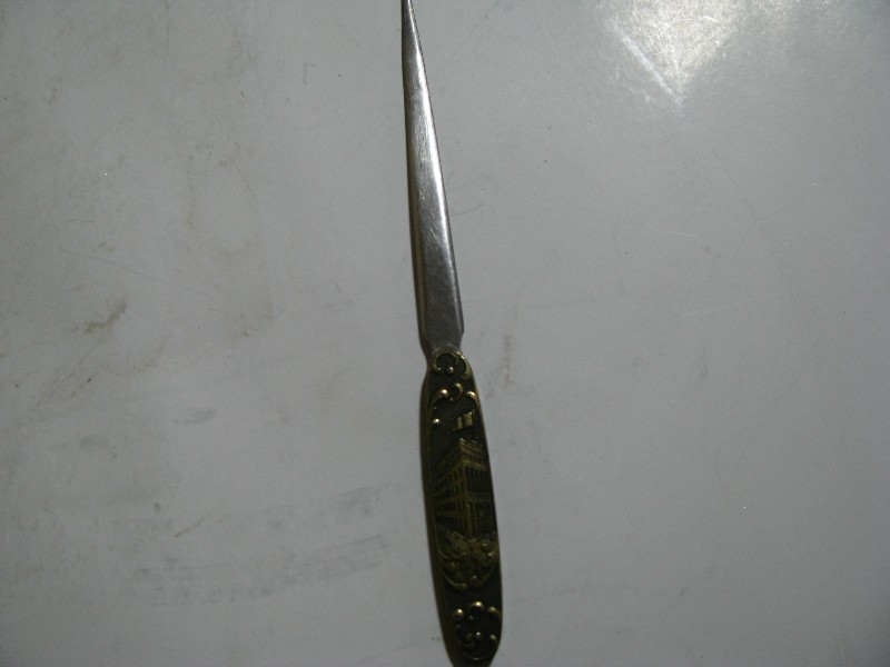Antique Advertising Letter Opener John C. Hieber & Co. Utica NY Dry Goods Storefront