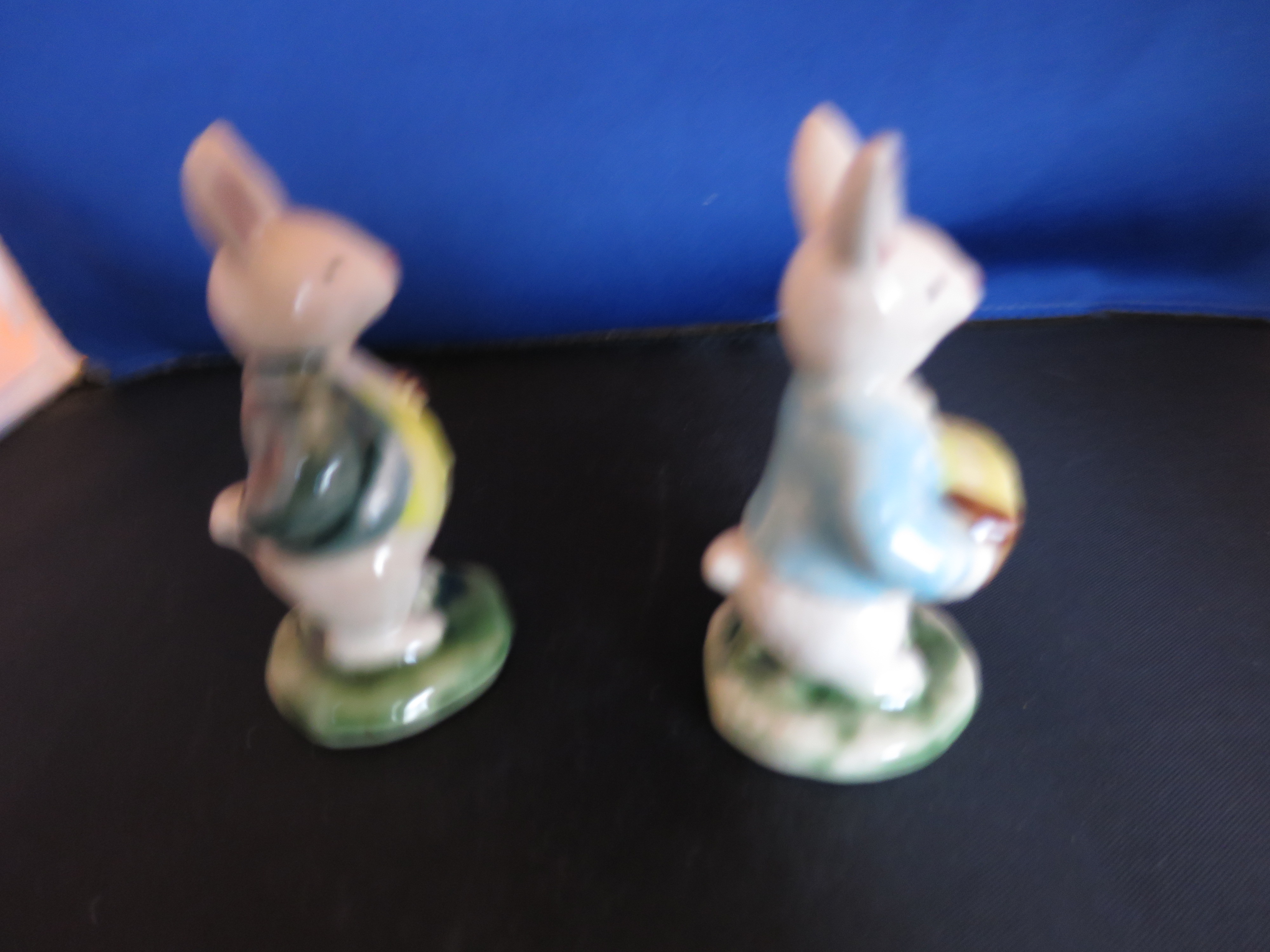 Miniature Bunny Rabbit Figurines Musicians 2 Males