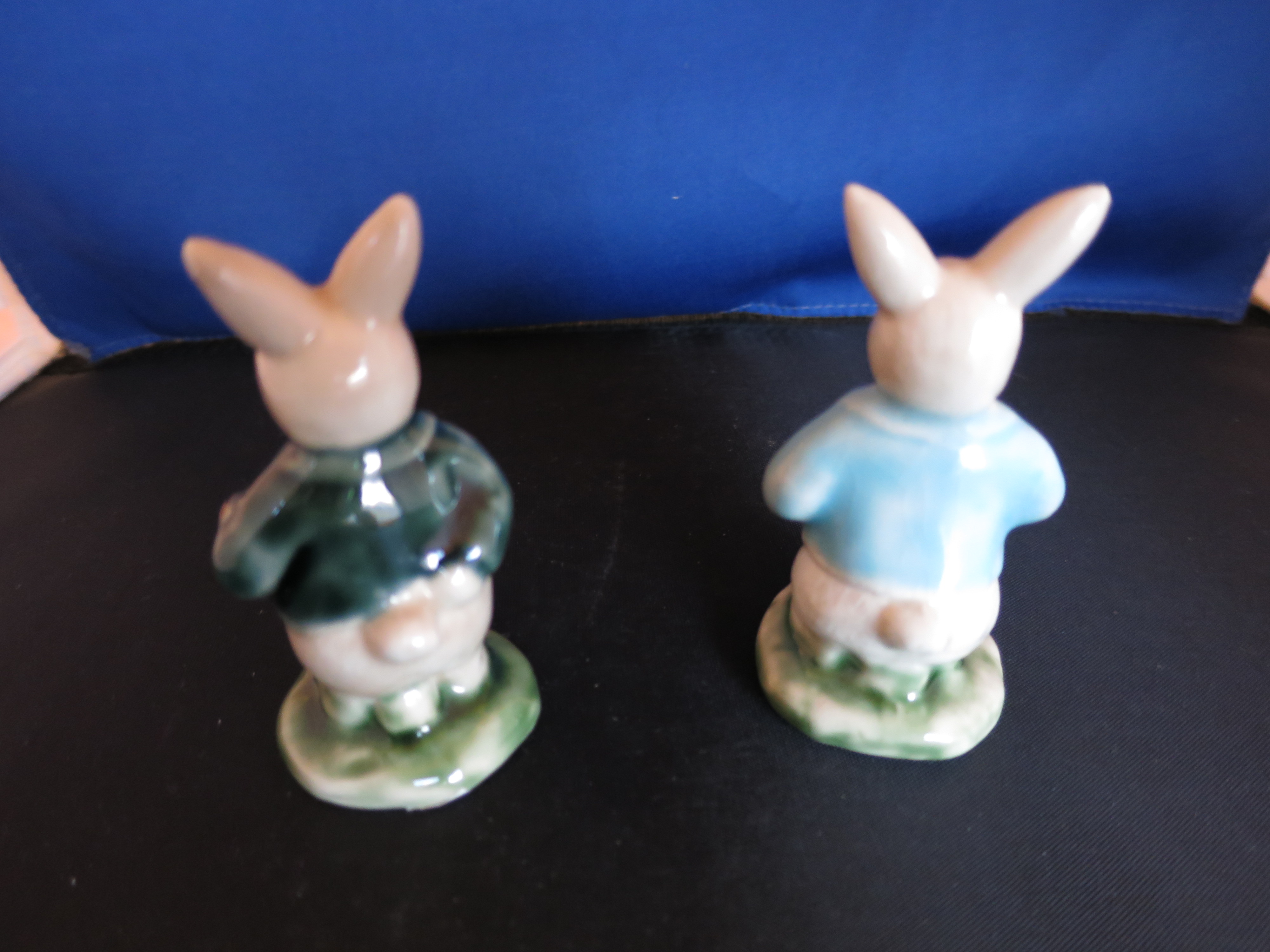 Miniature Bunny Rabbit Figurines Musicians 2 Males
