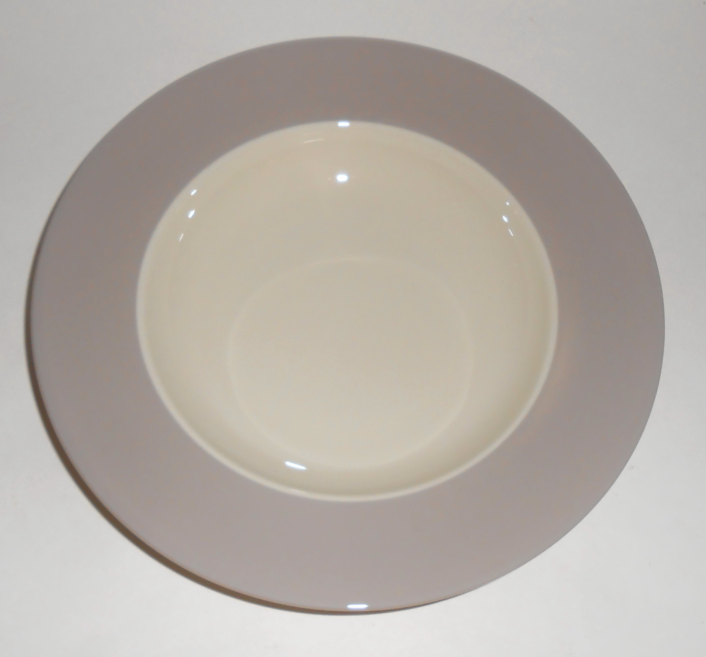 Flintridge China Bon-Lite Grey Rimmed Soup Bowl! MINT