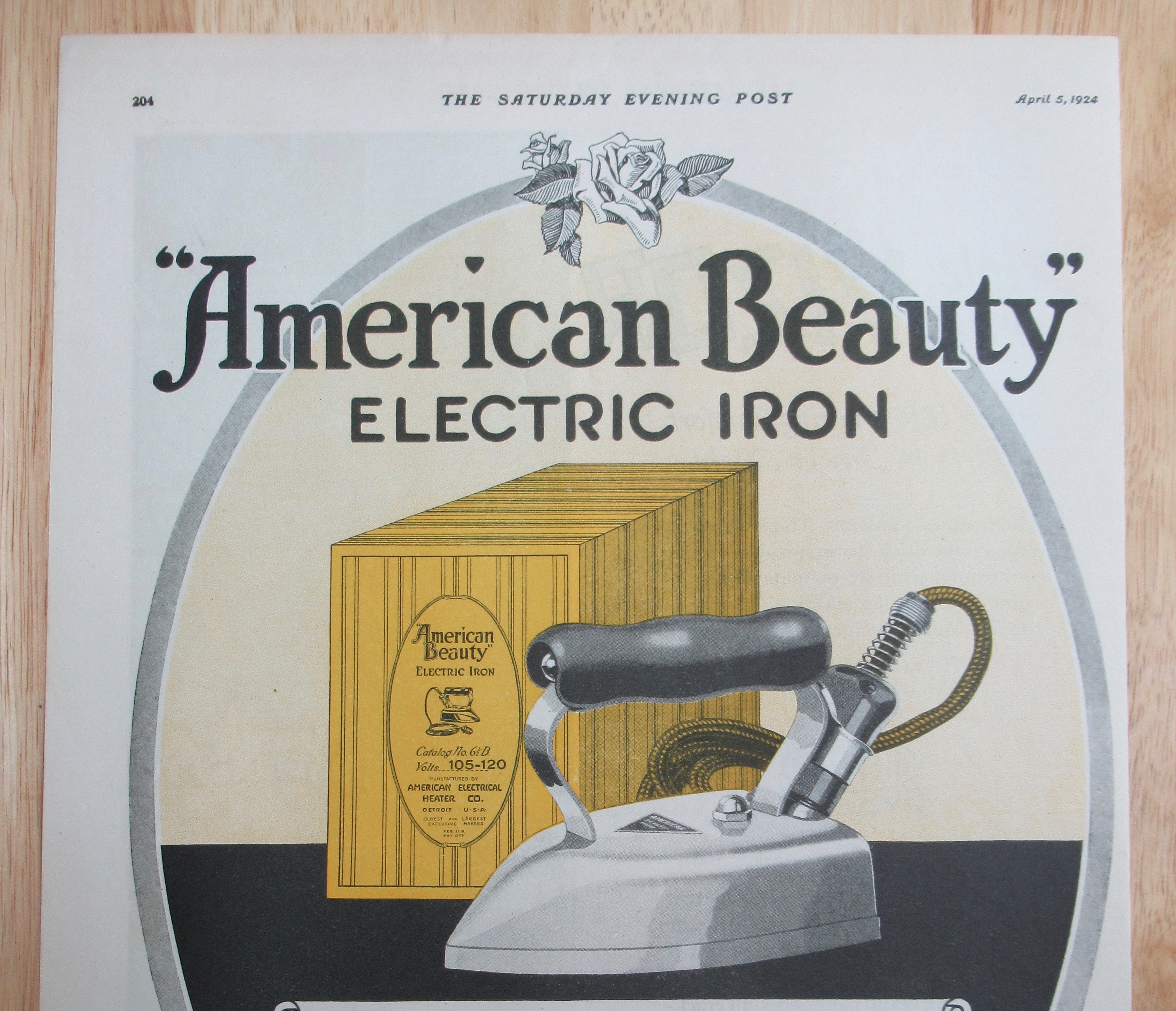 1924 American Beauty Electric Iron with Best Iron Made