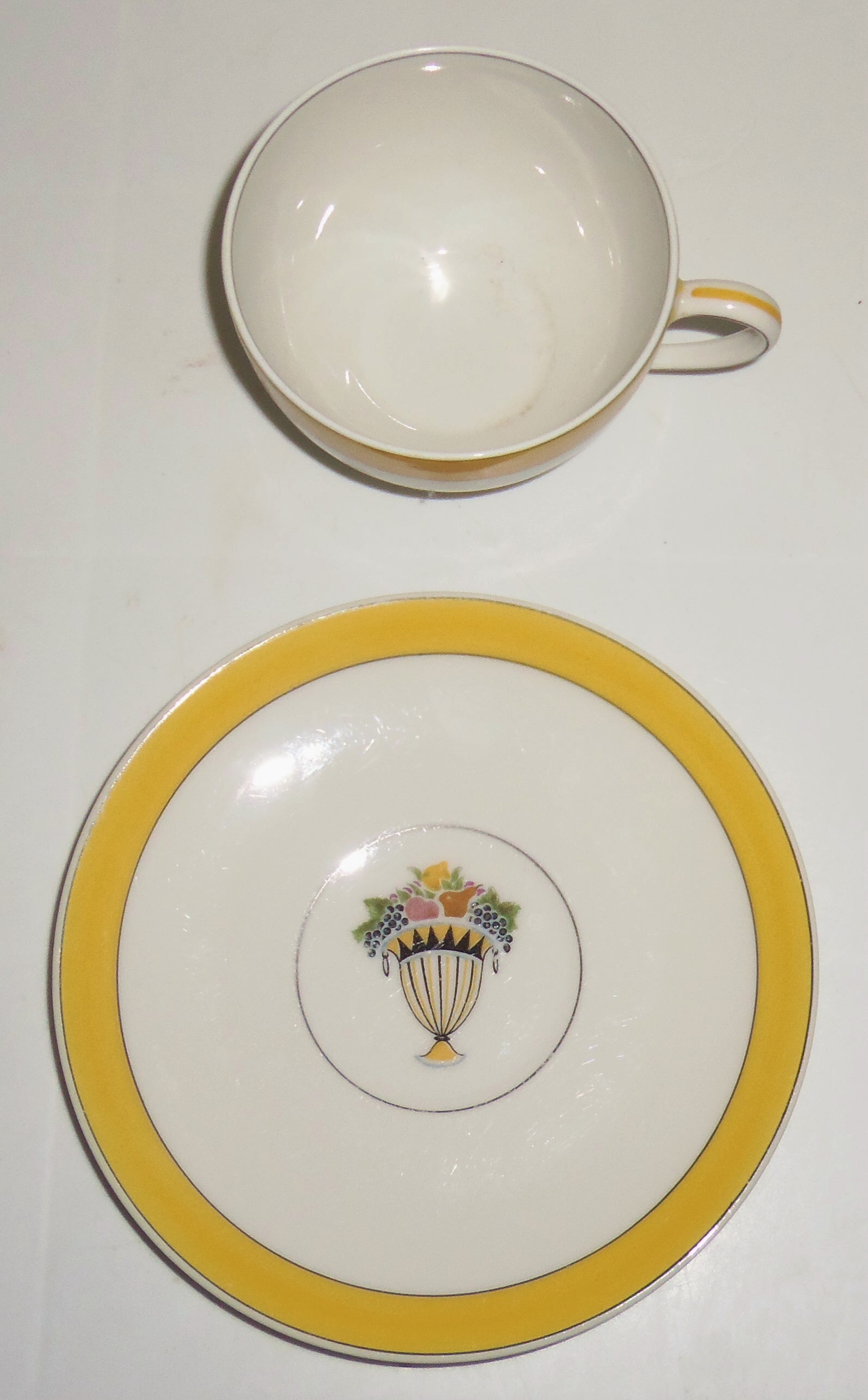 Chas Field Haviland Limoges Fruit Basket Cup/Saucer Set
