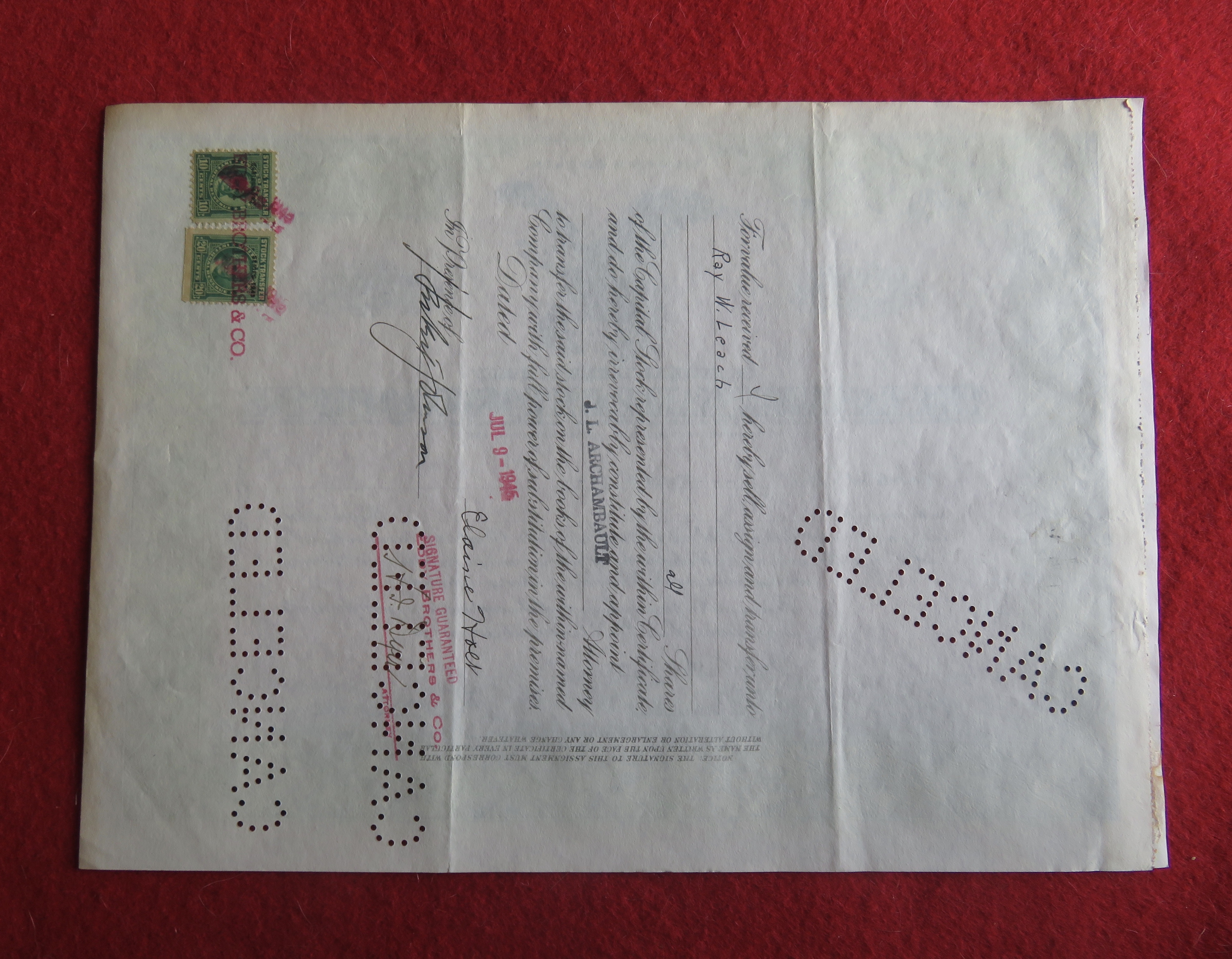 1943 The Eastern Malleable Iron Co Stock Certificate