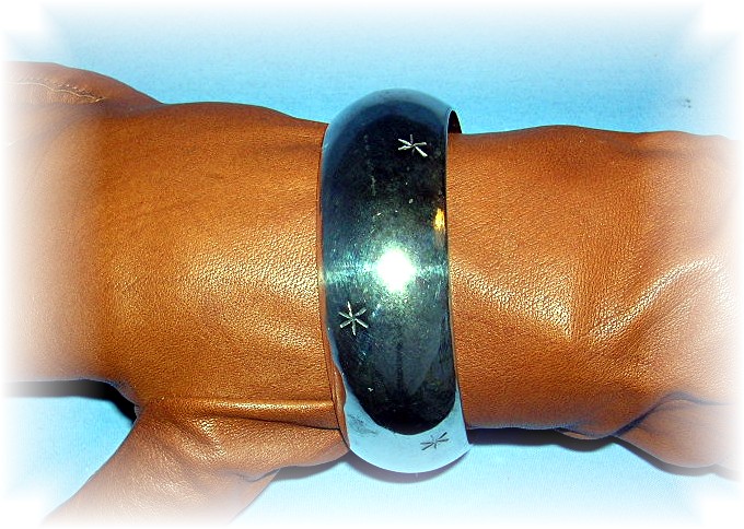 Mexican Silver Stars Bangle Bracelet