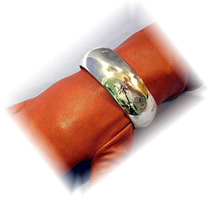 Mexican Silver Stars Bangle Bracelet
