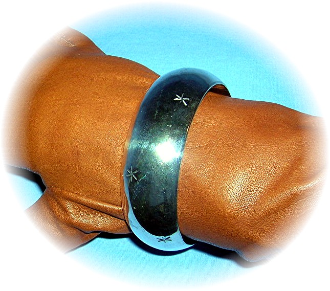 Mexican Silver Stars Bangle Bracelet