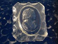 Bakelite and Lucite Square  Cameo Brooch