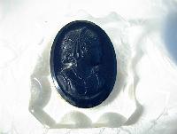 Bakelite and Lucite Square Cameo Brooch
