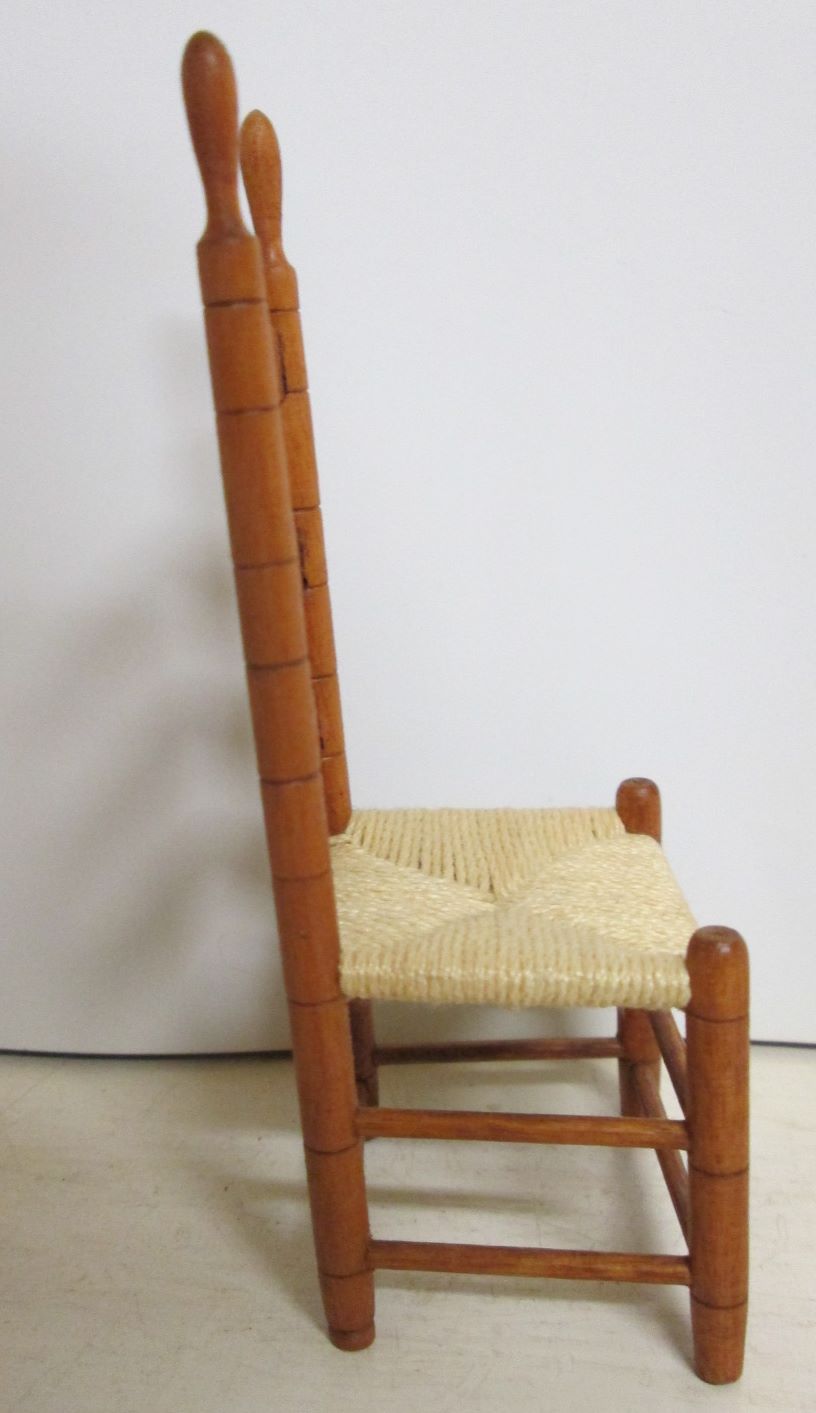Dollhouse Chair Ladder-Back Rush Seat