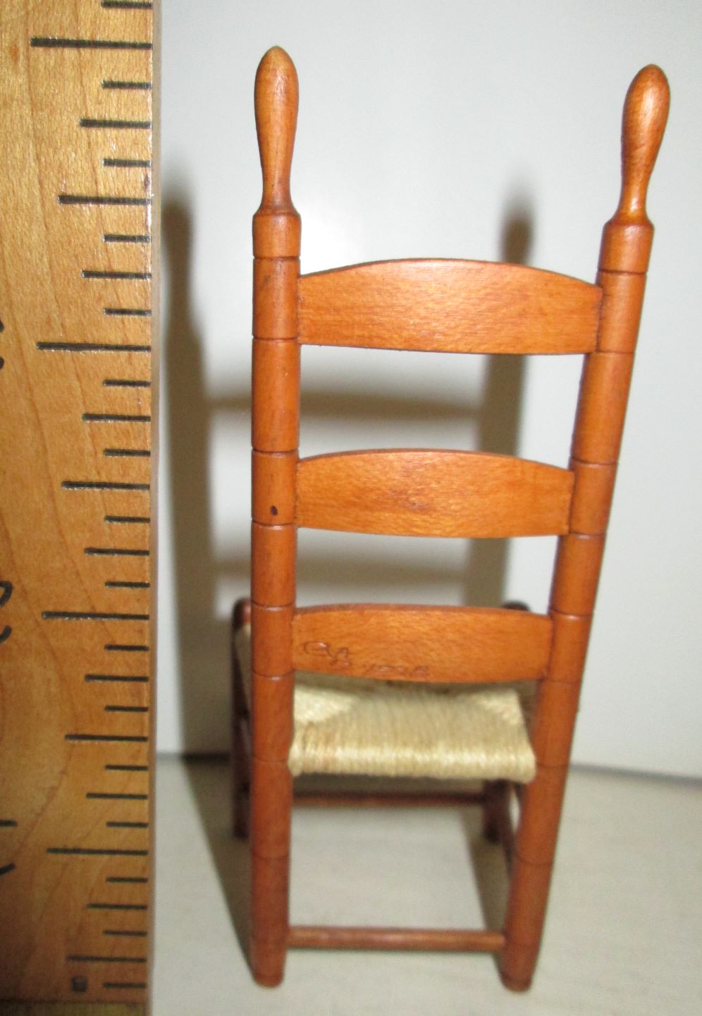 Dollhouse Chair Ladder-Back Rush Seat