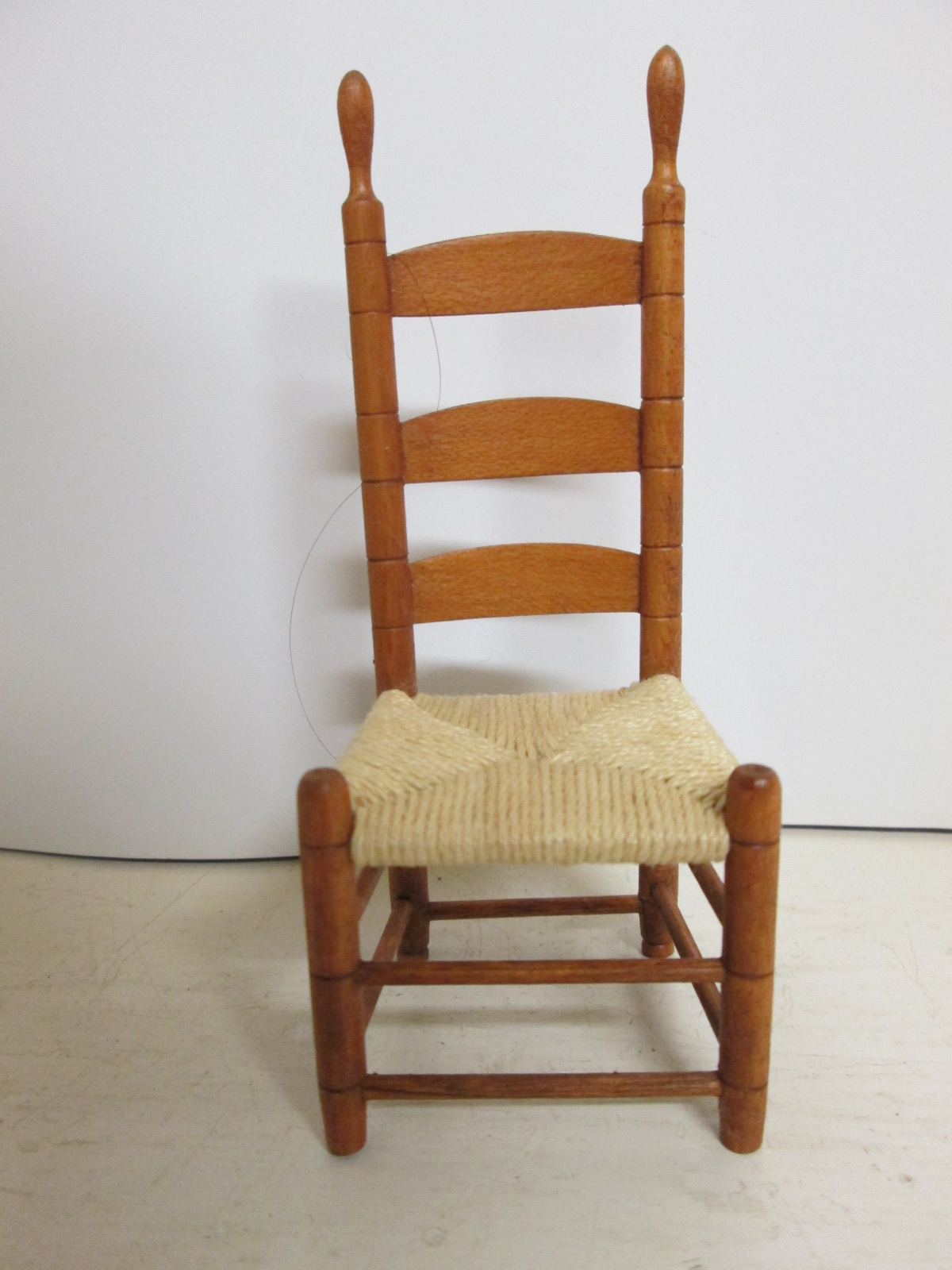 Dollhouse Chair Ladder-Back Rush Seat