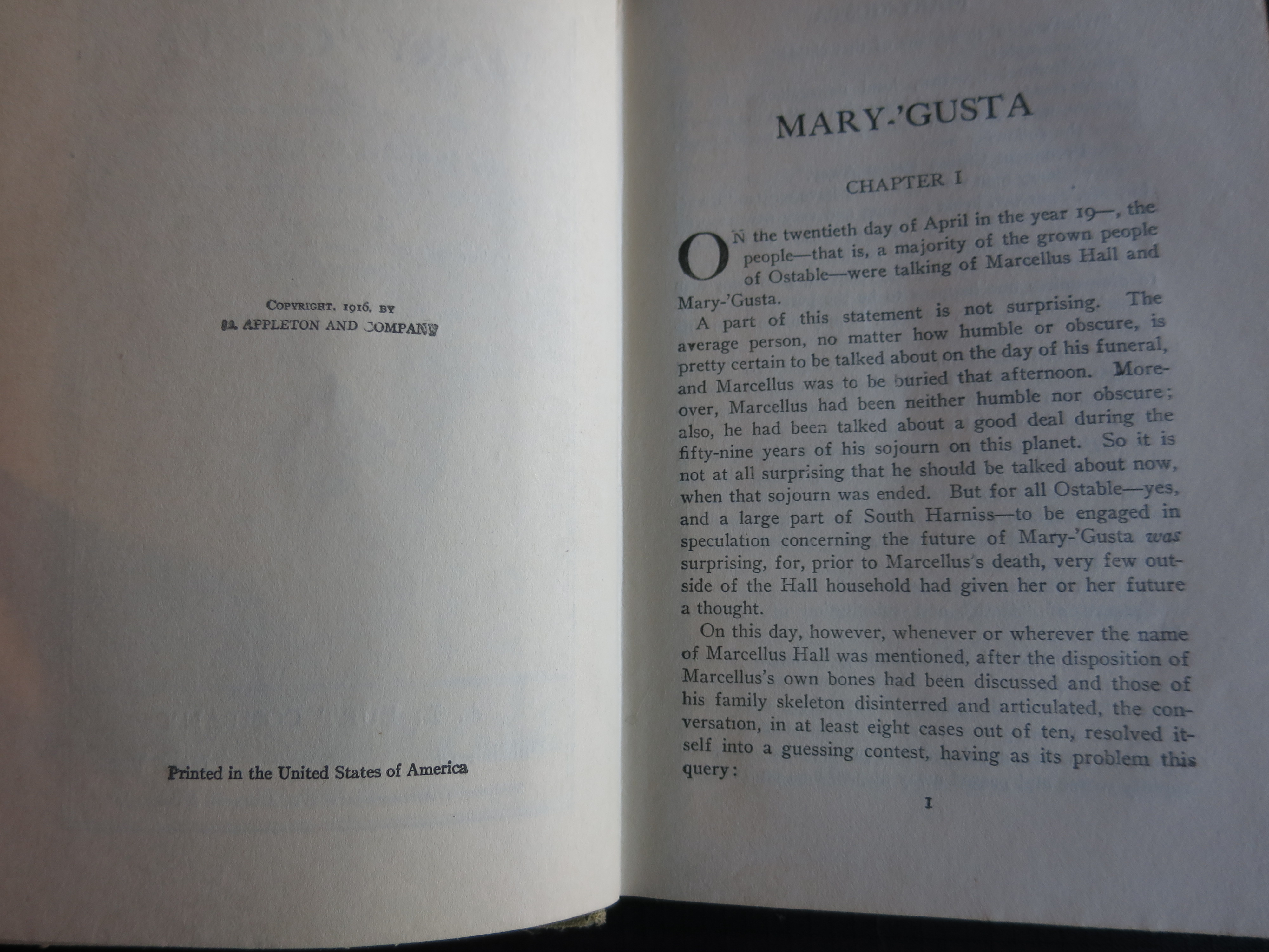 Mary Gusta Joseph C. Lincoln 1916 Hard Cover Book