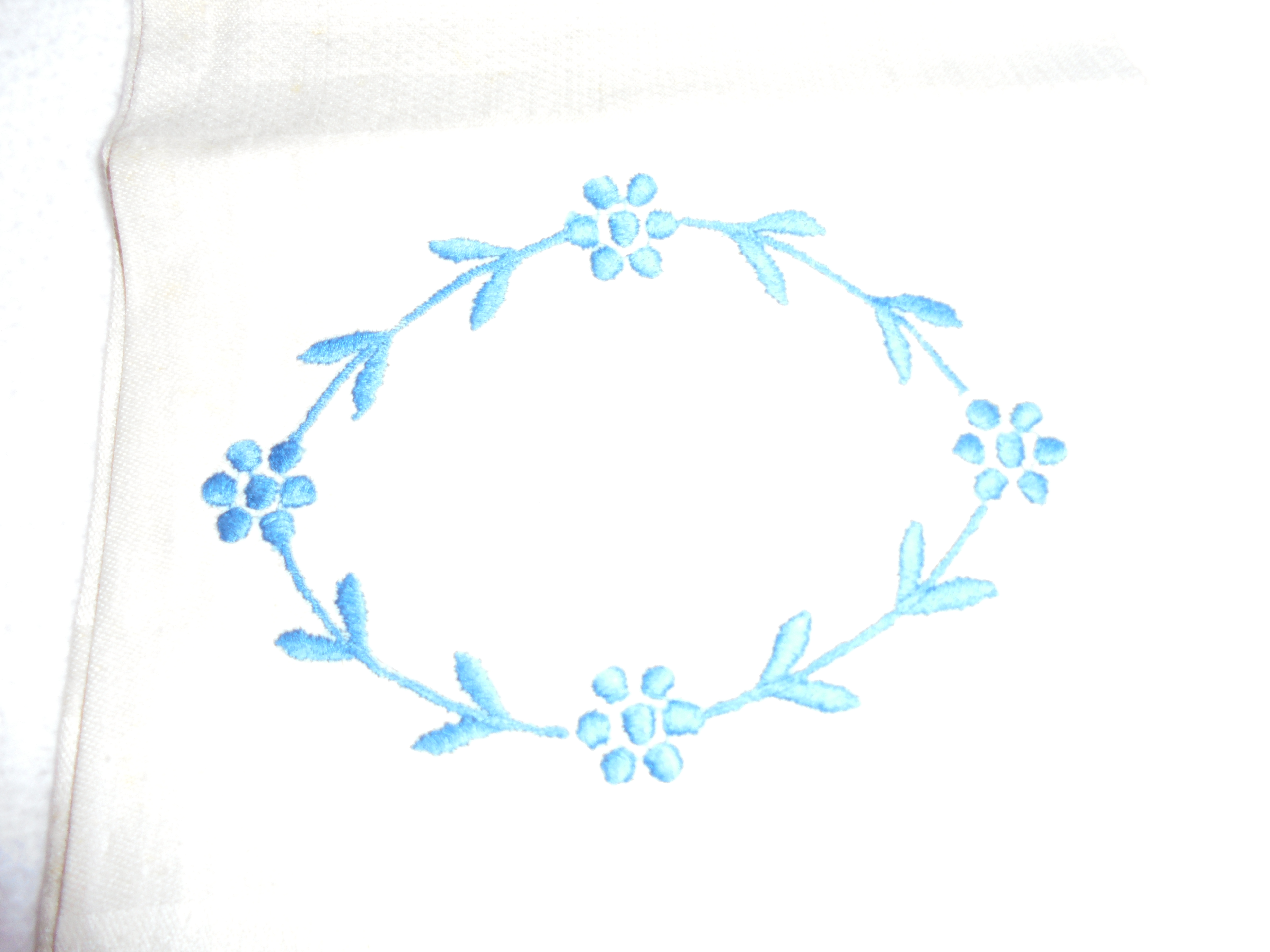 Linen Floral Embroidered Hand or Tea Towel