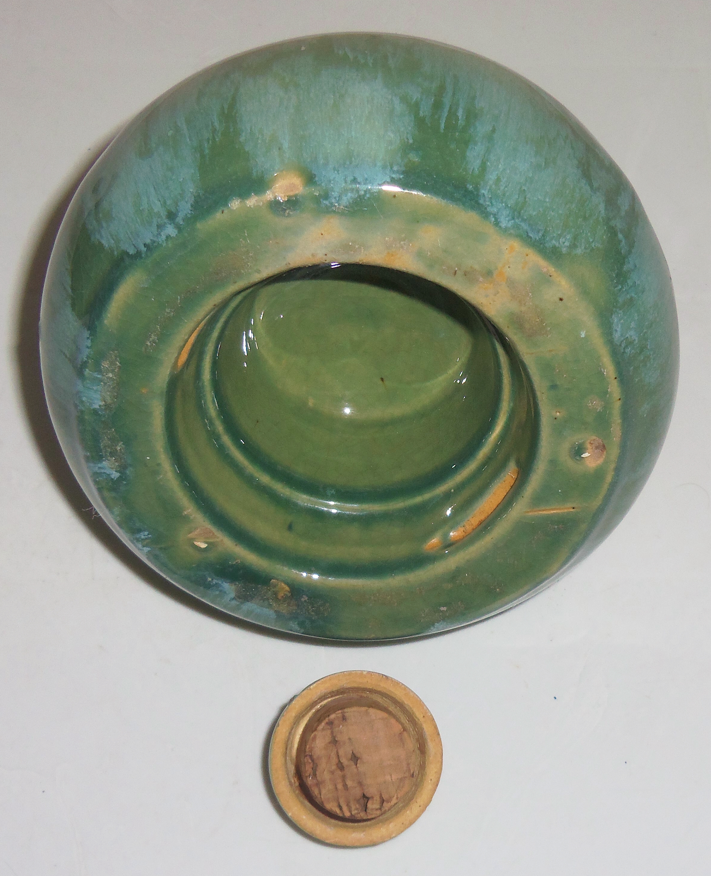 Brush McCoy Pottery Green Onyx Small Musical Jug w/Cap!