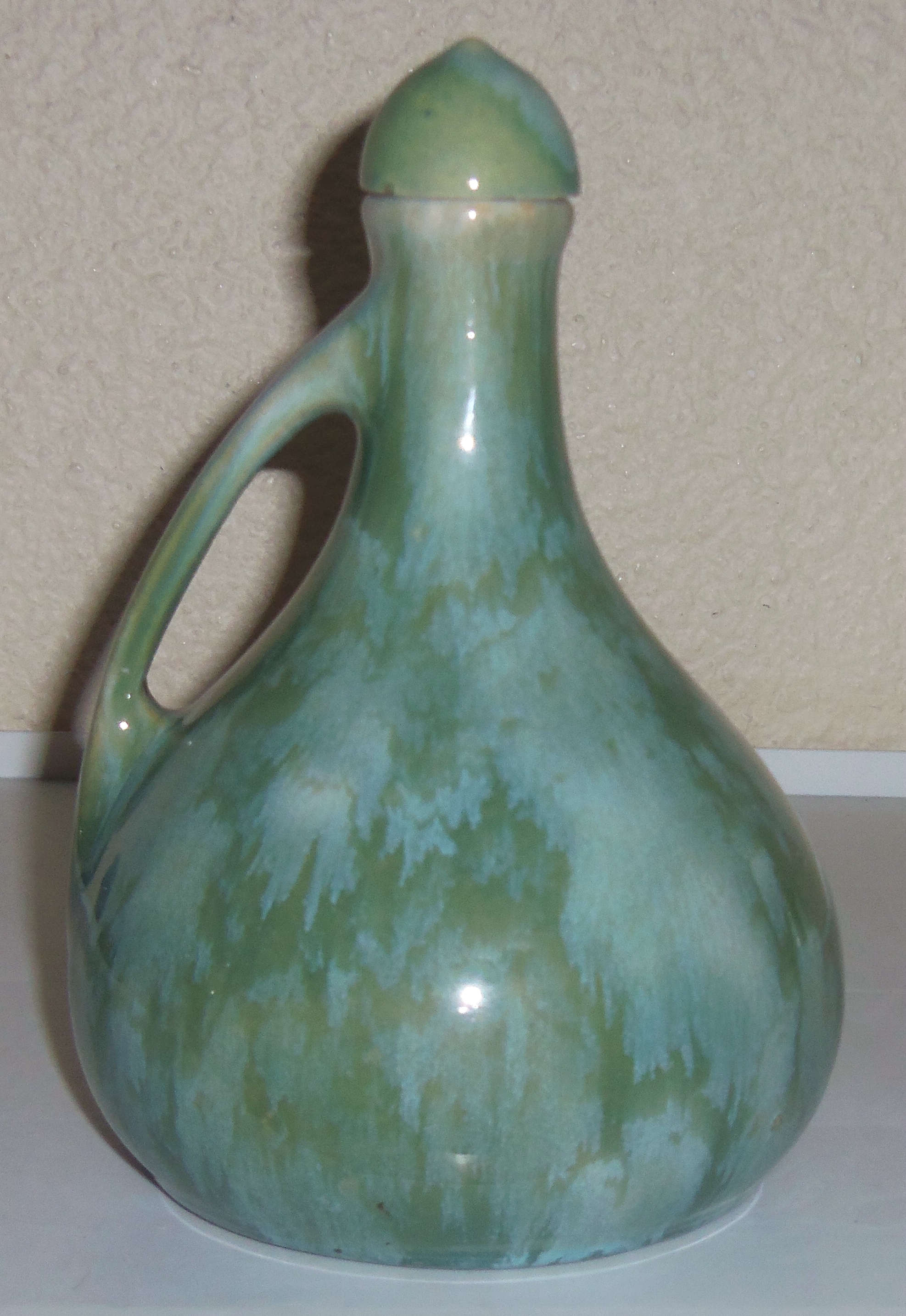 Brush McCoy Pottery Green Onyx Small Musical Jug w/Cap!