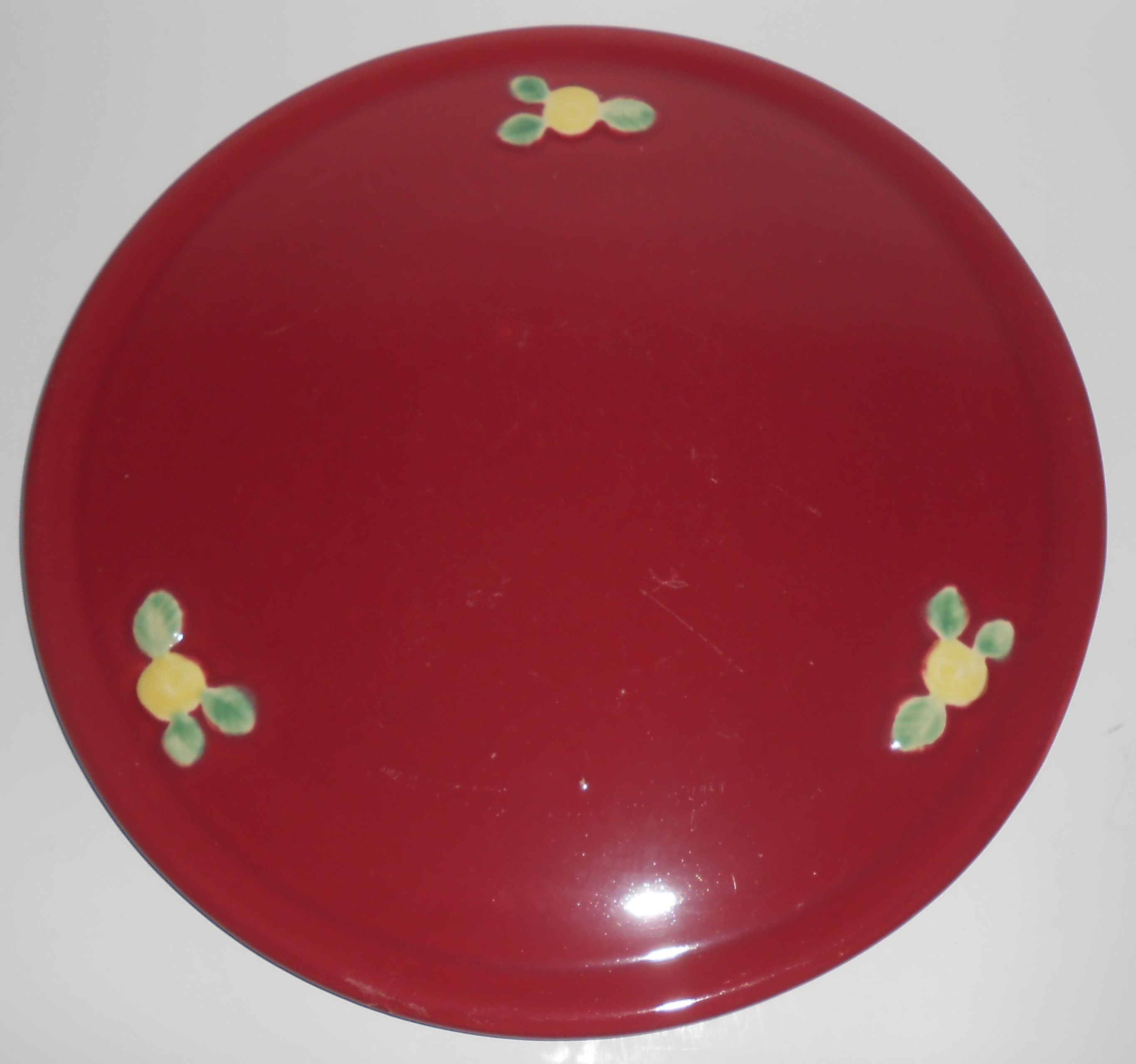 Coors Pottery Rosebud Red Cake Plate