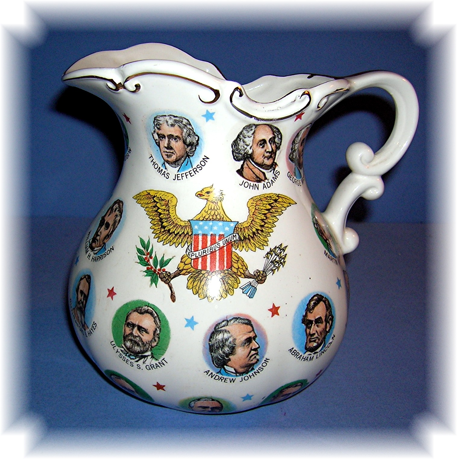 Ceramic Presidents Pitcher Washington to Johnson 65