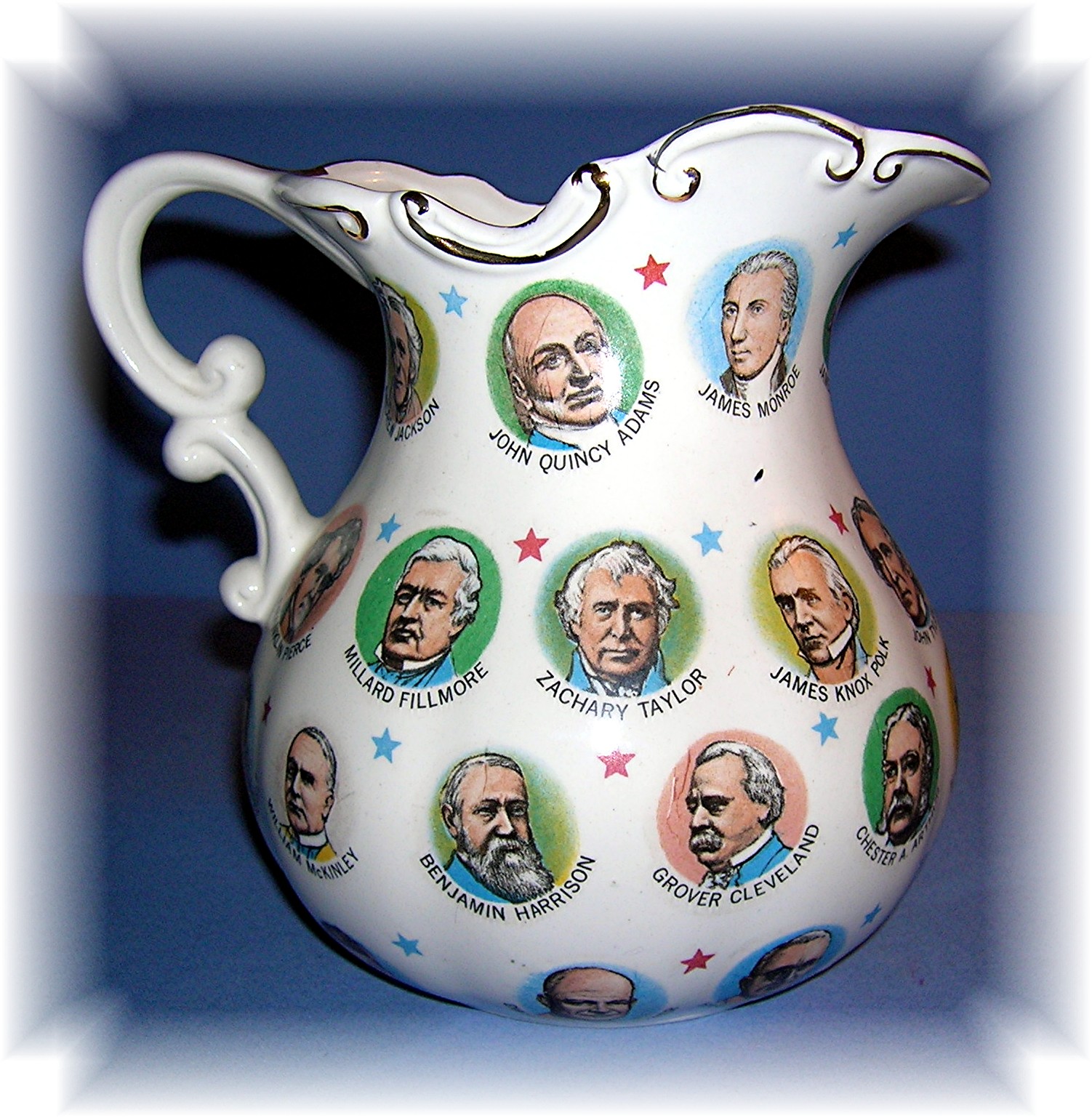 Ceramic Presidents Pitcher Washington to Johnson 65