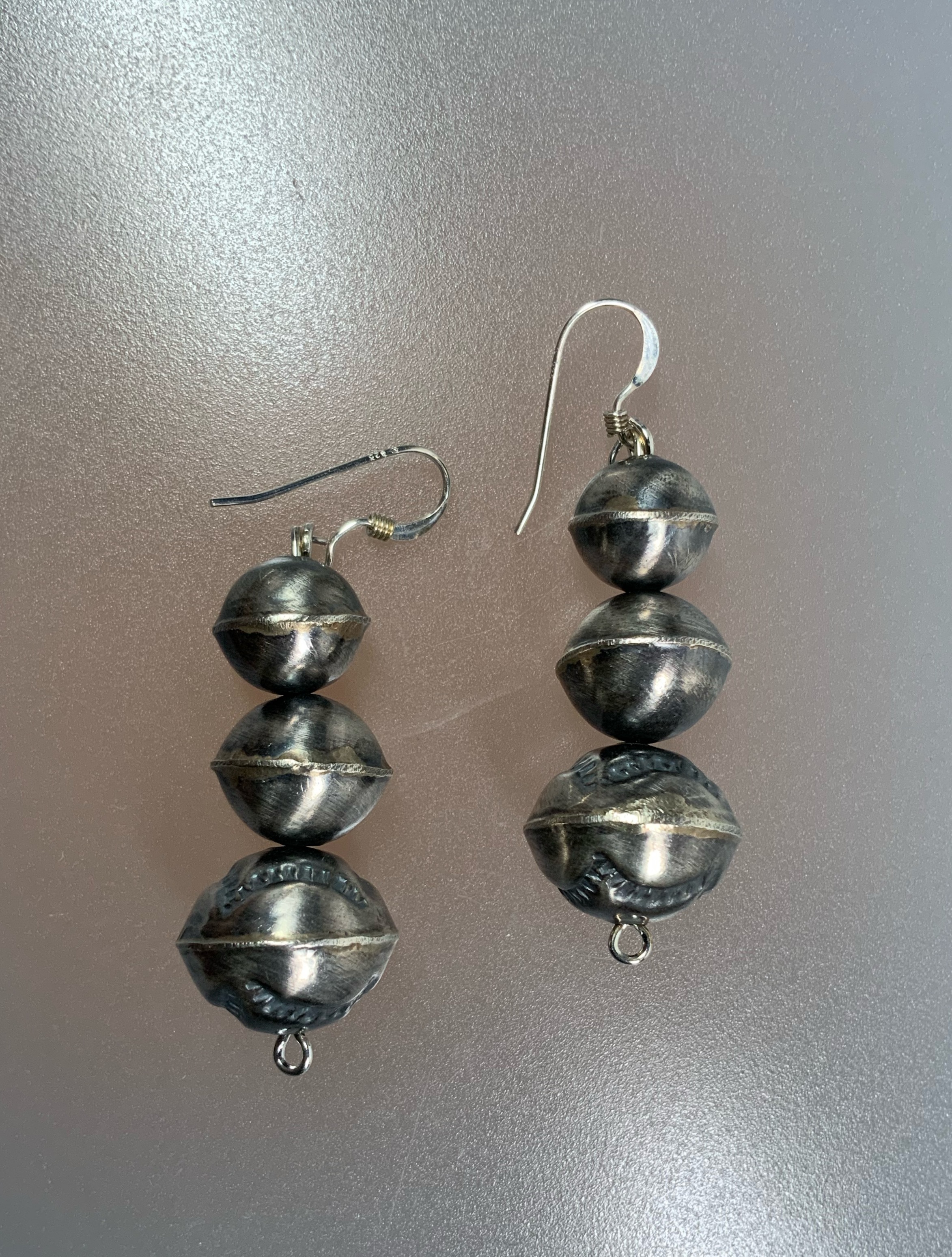 Navajo Pearls Sterling Silver Hook Earrings