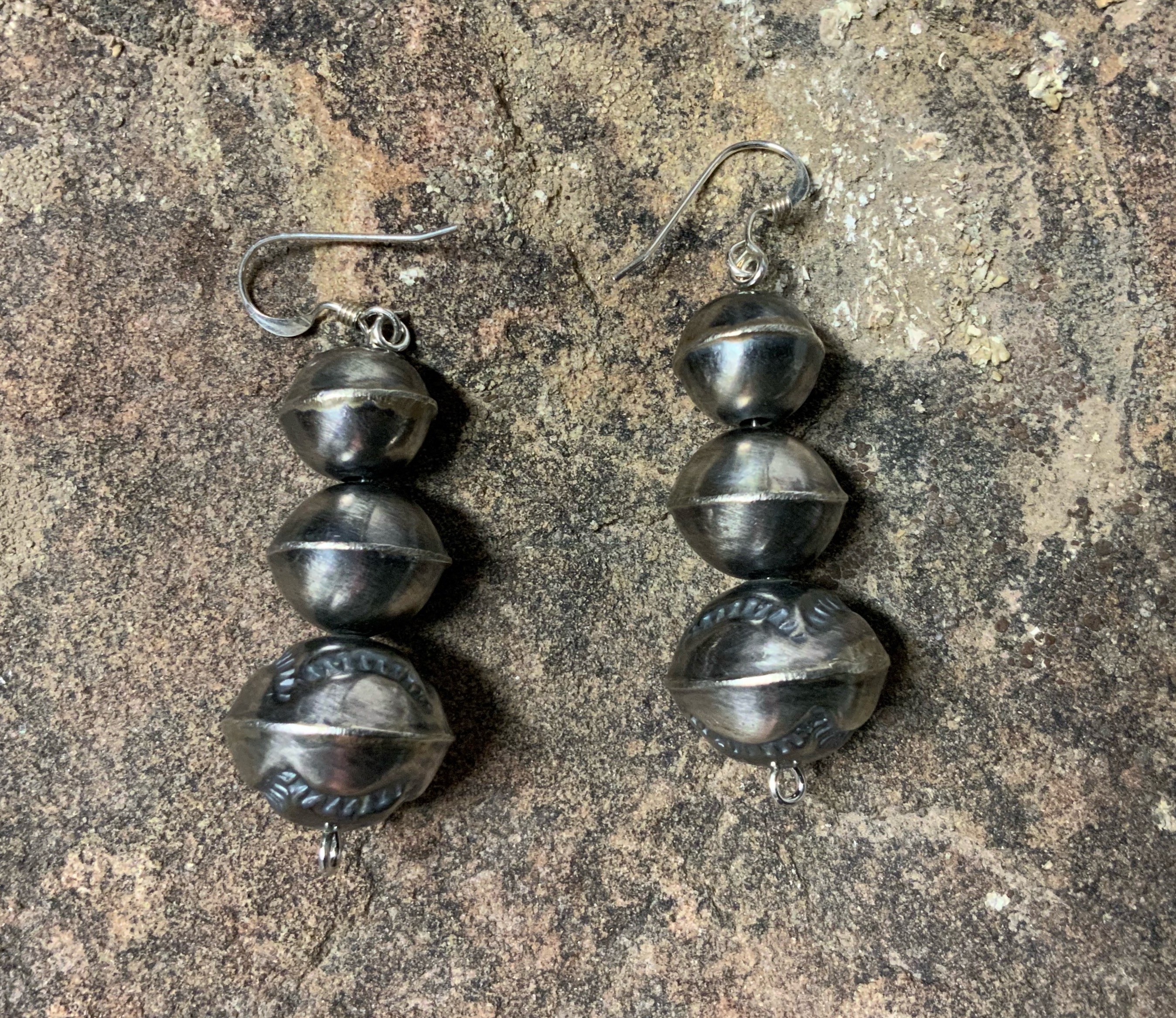 Navajo Pearls Sterling Silver Hook Earrings