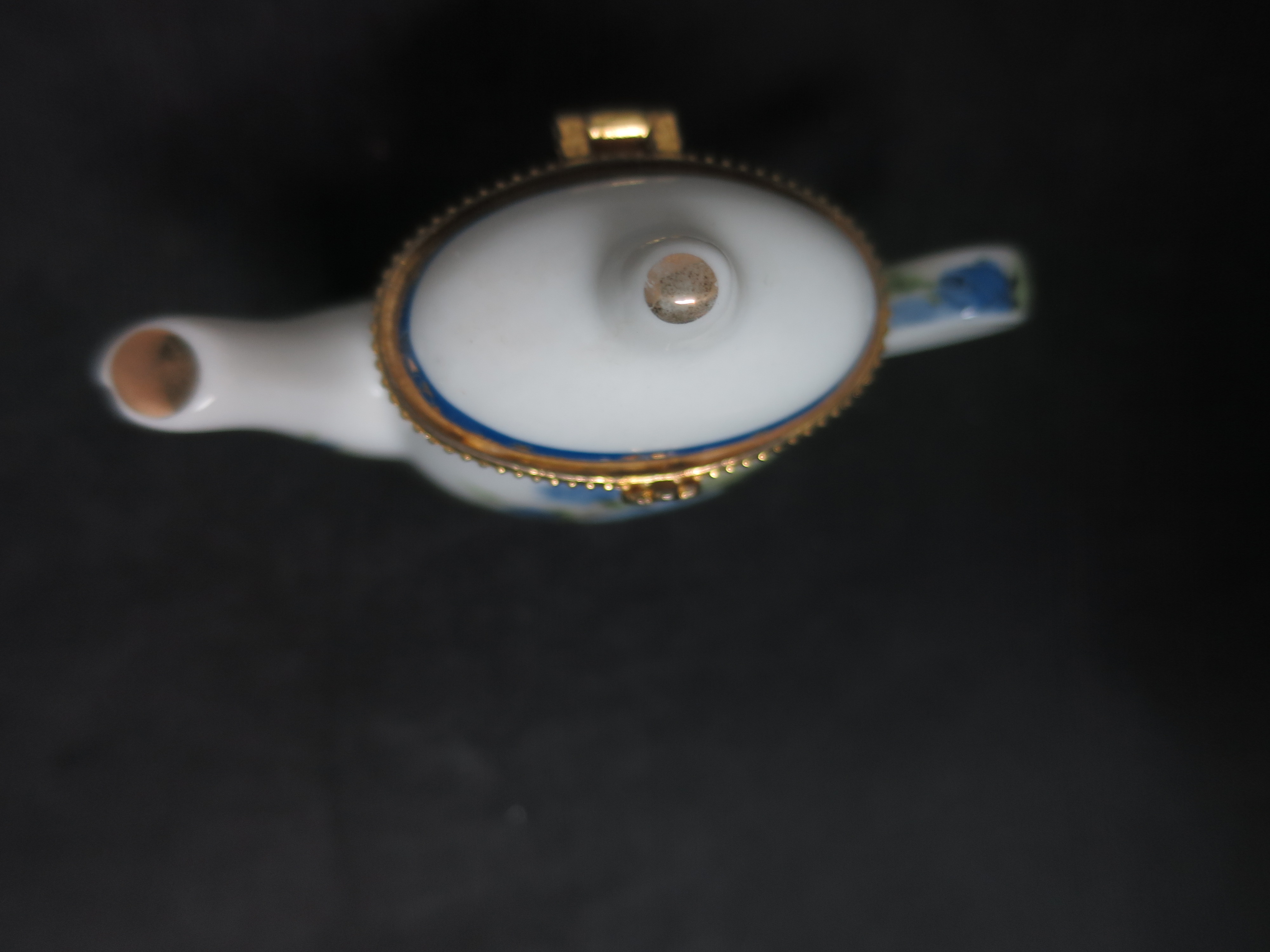 Porcelain Miniature Teapot Trinket Box