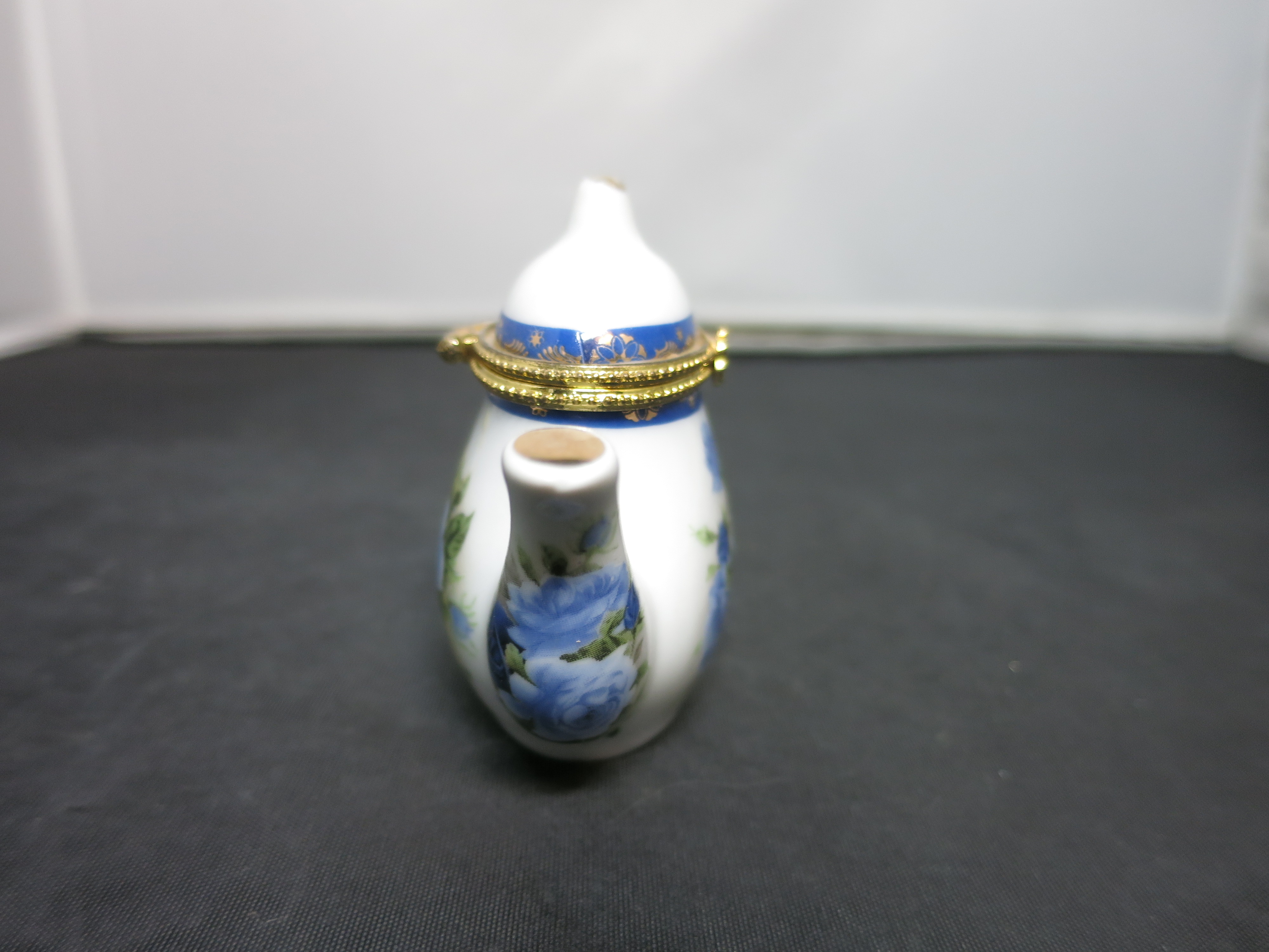Porcelain Miniature Teapot Trinket Box
