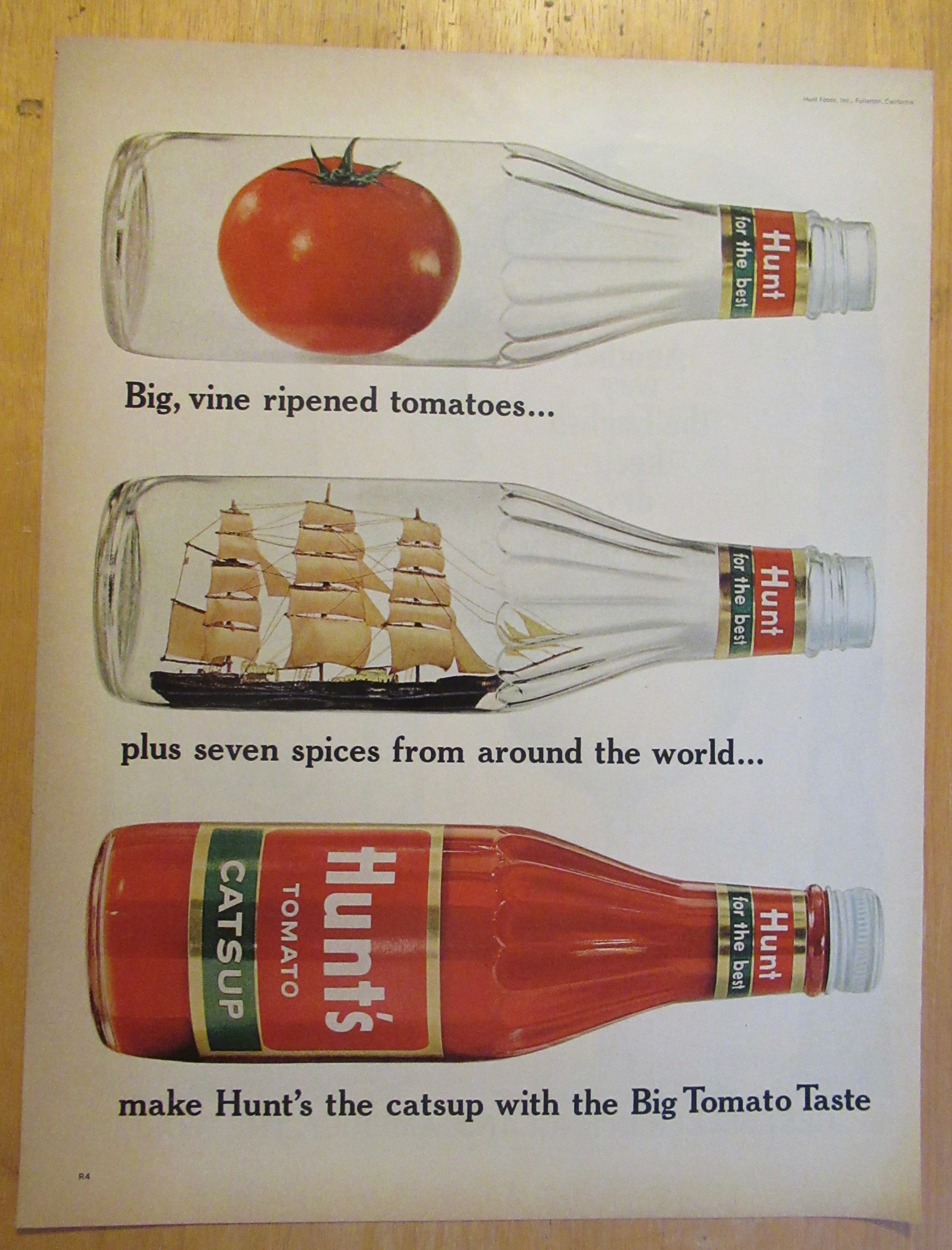 1965 Hunt's Catsup with 3 Catsup Jars