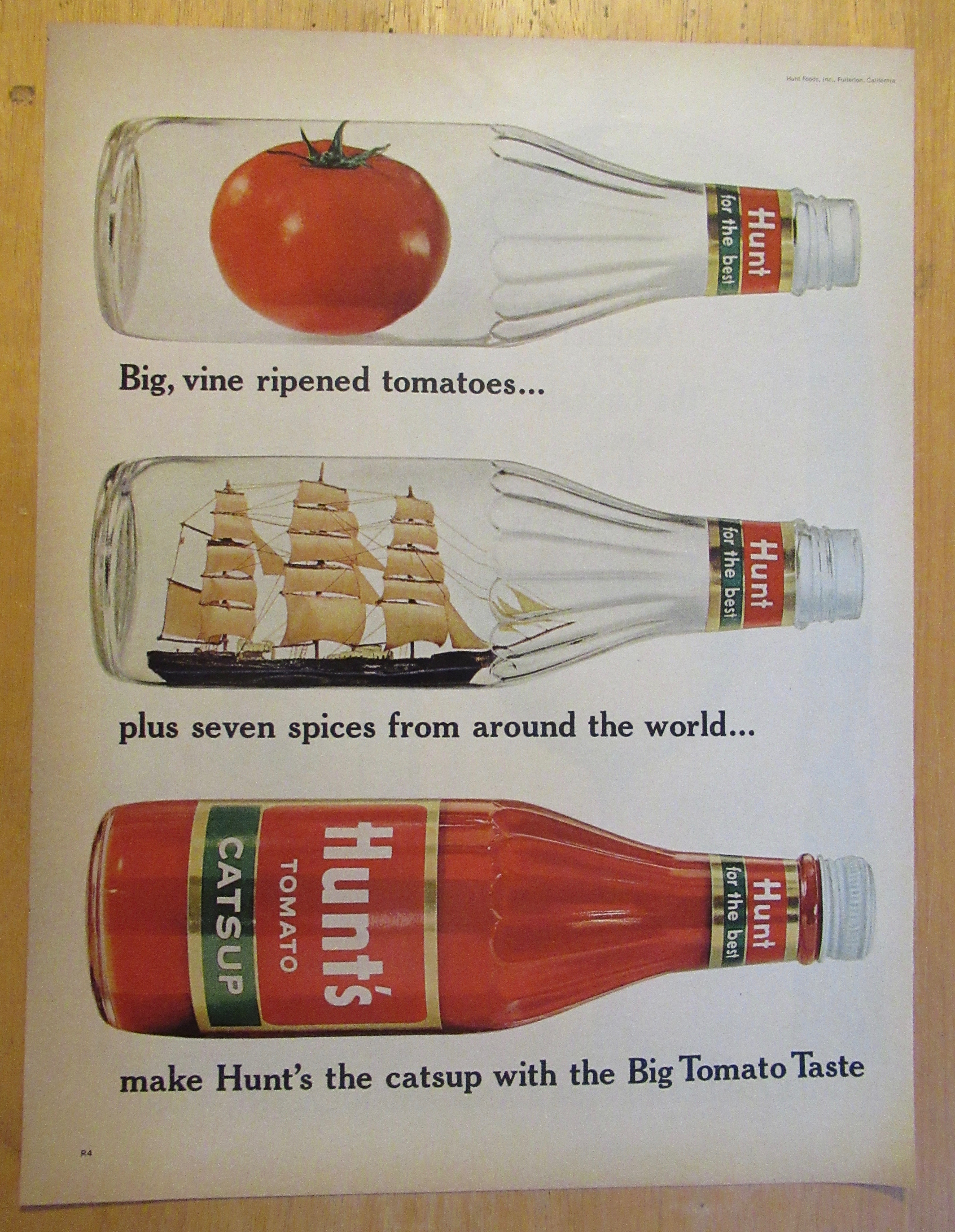 1965 Hunt's Catsup with 3 Catsup Jars