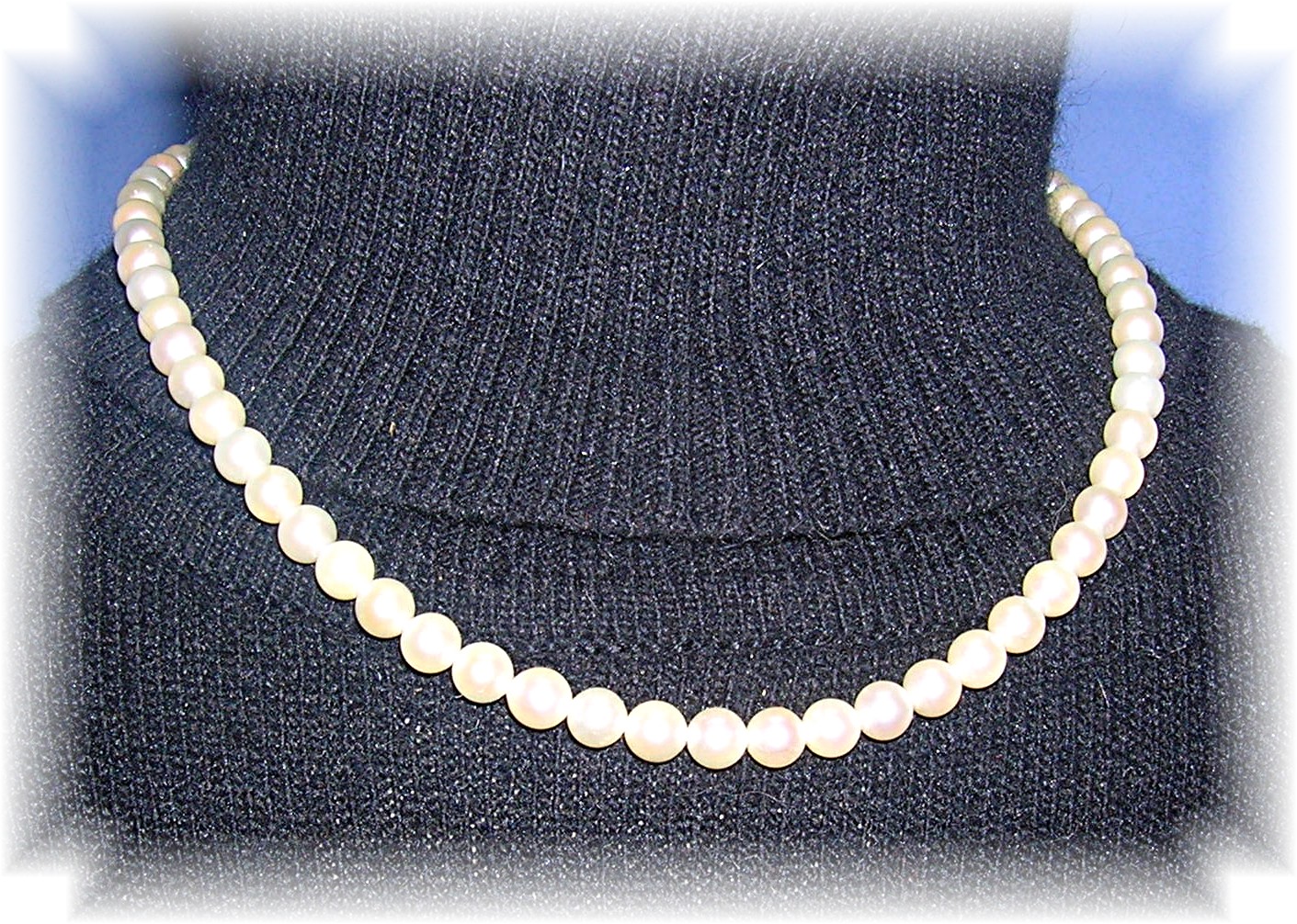 Cultured Pearl 6mm Pearl Necklace 10K Gold 15 1/4 inch