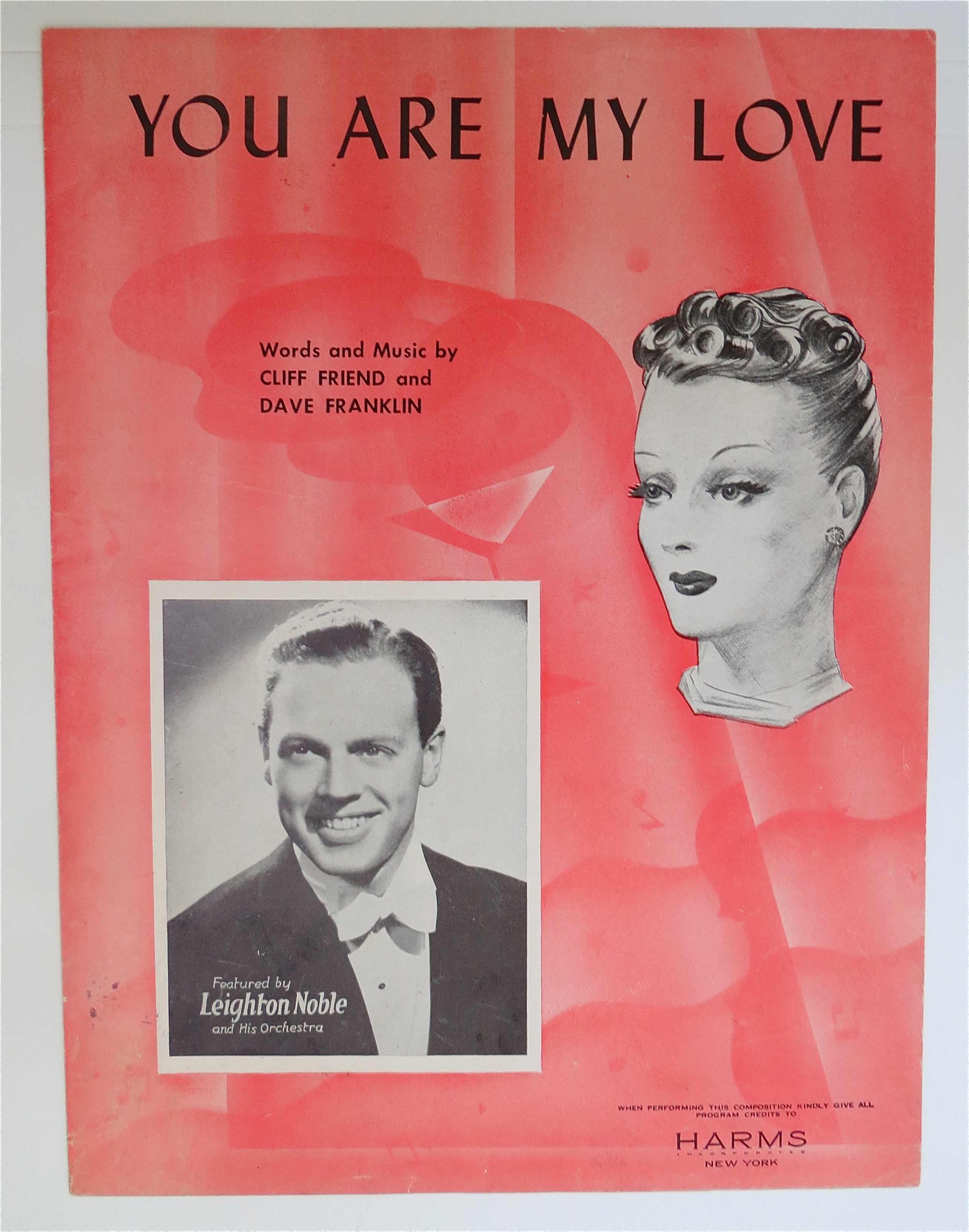 1950 You Are My Love By Cliff Friend & Dave Franklin