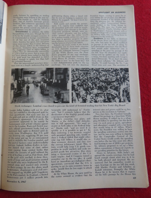 Newsweek Magazine December 4, 1967 Defending The Dollar