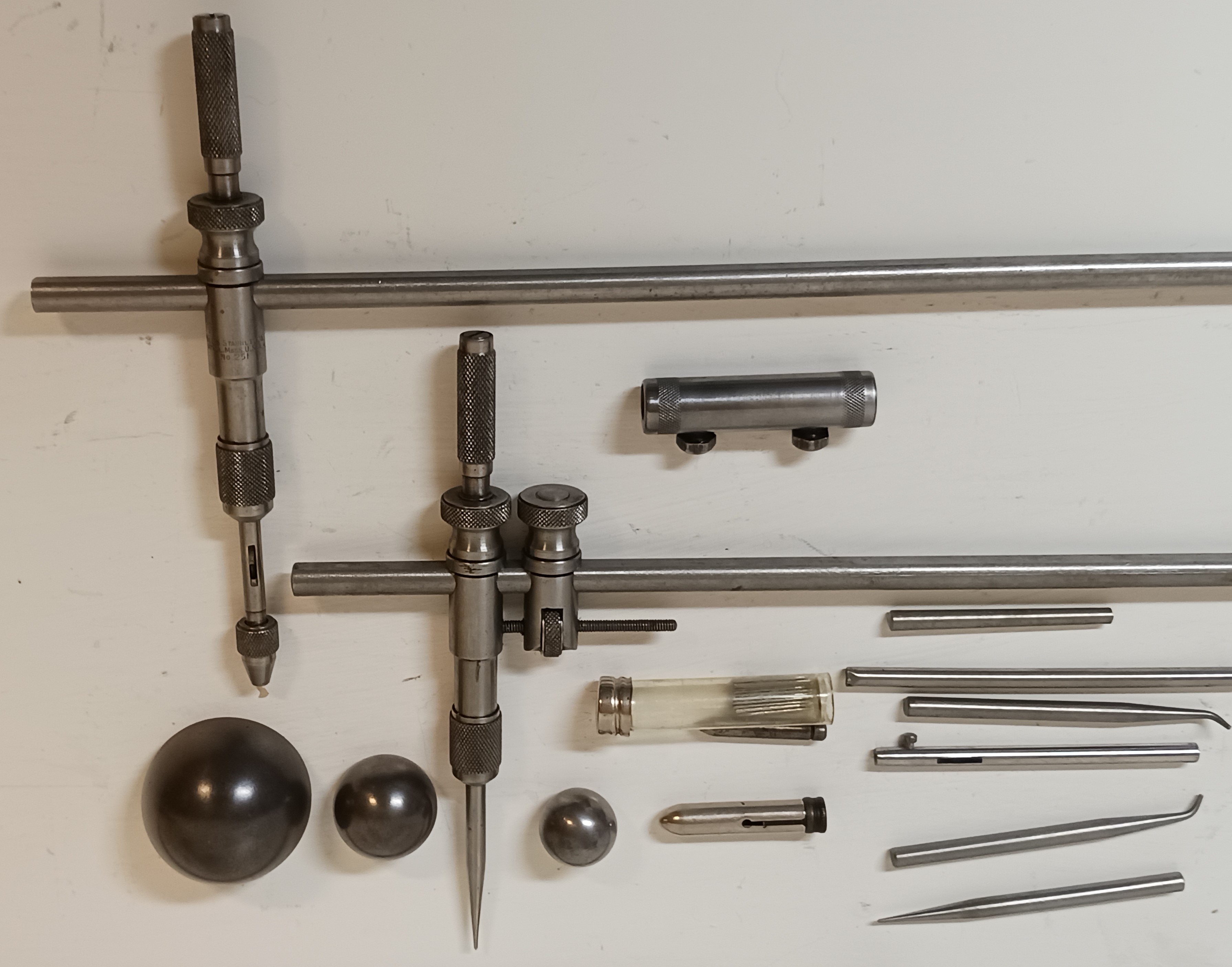 Starrett Steel Beam Trammels Set No 251F