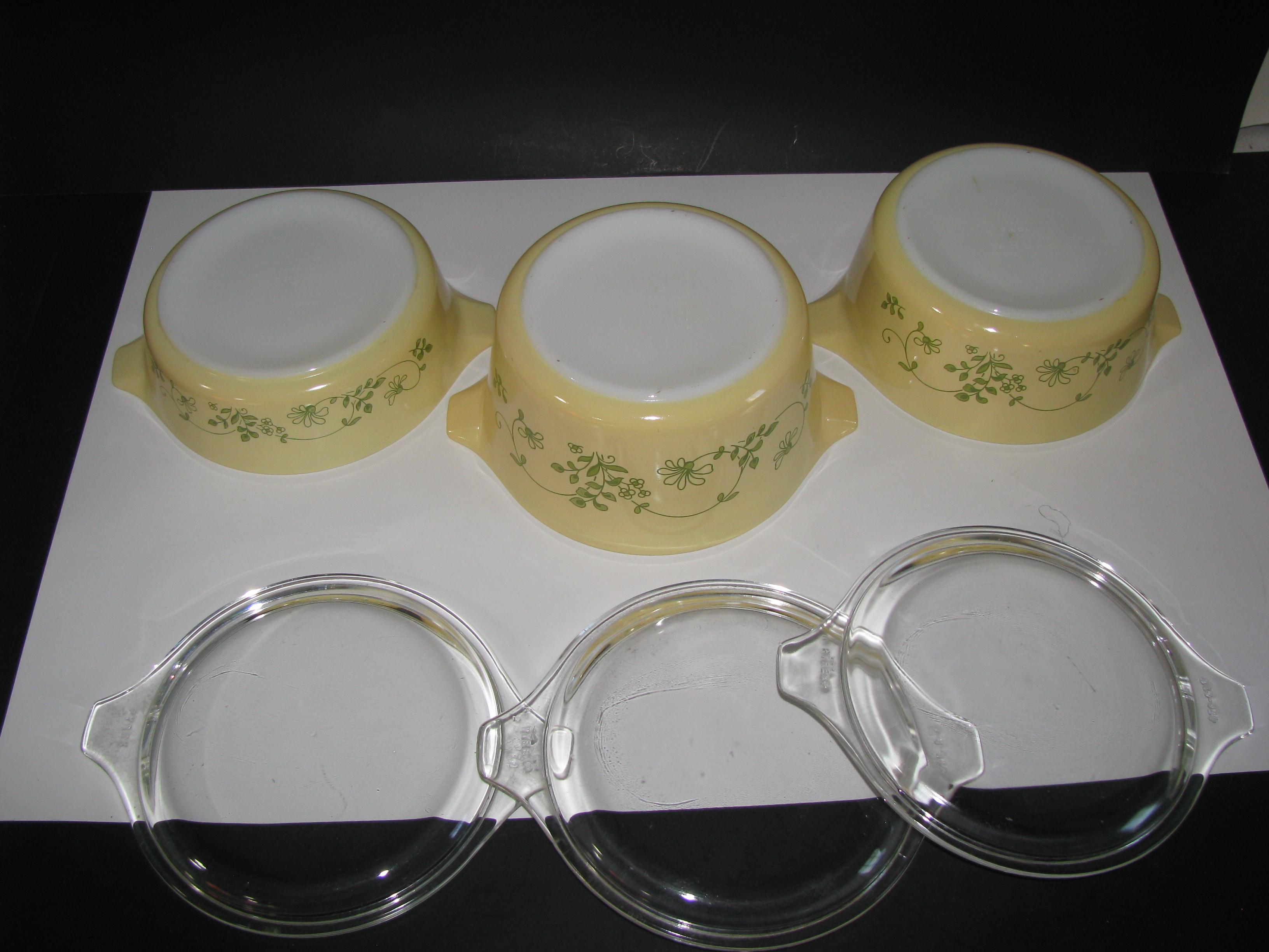 Vintage Pyrex Shenandoah 471,472,473 Casserole Dishes