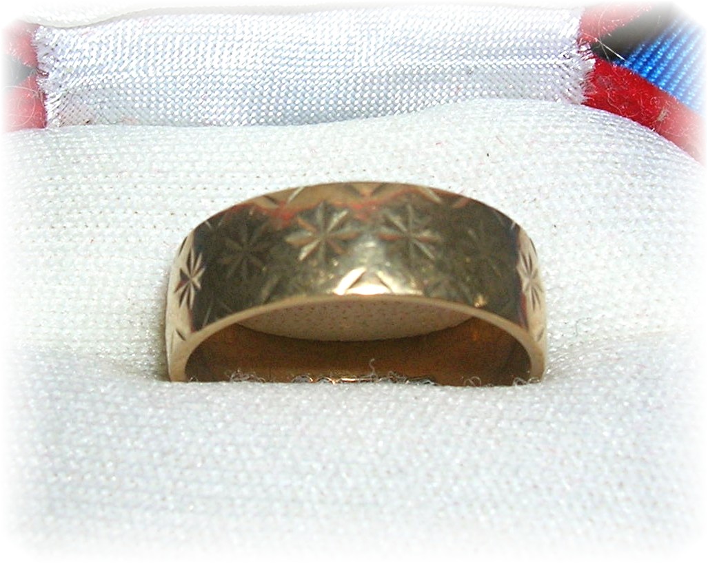 Hallmarked European Yellow Gold Wedding Band . . . . .