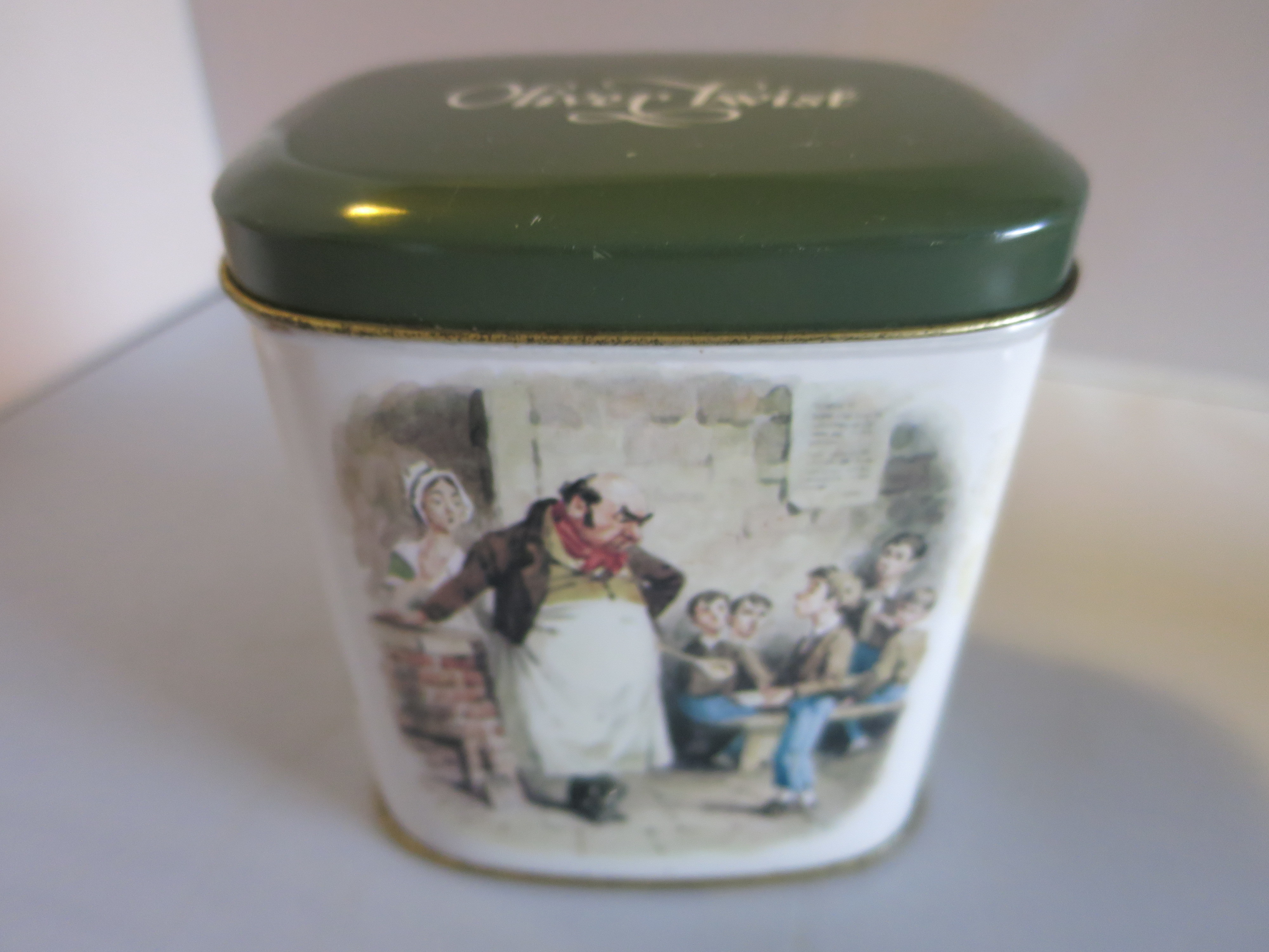 Vintage Oliver Twist Tin made in England hinged lid