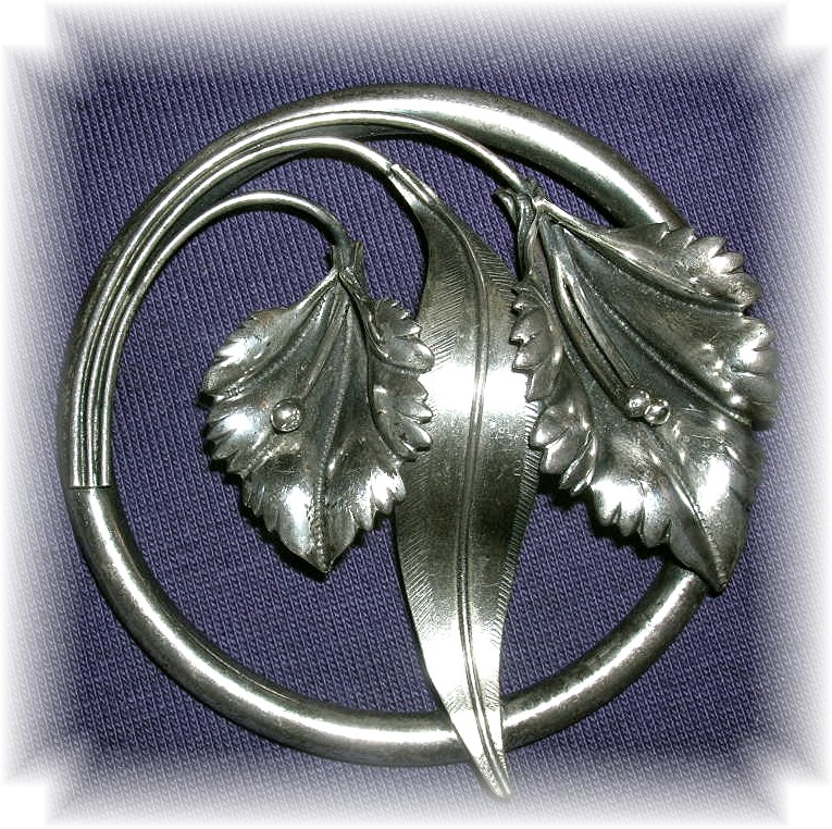 3 Inch Across Sterling Silver Lily Brooch