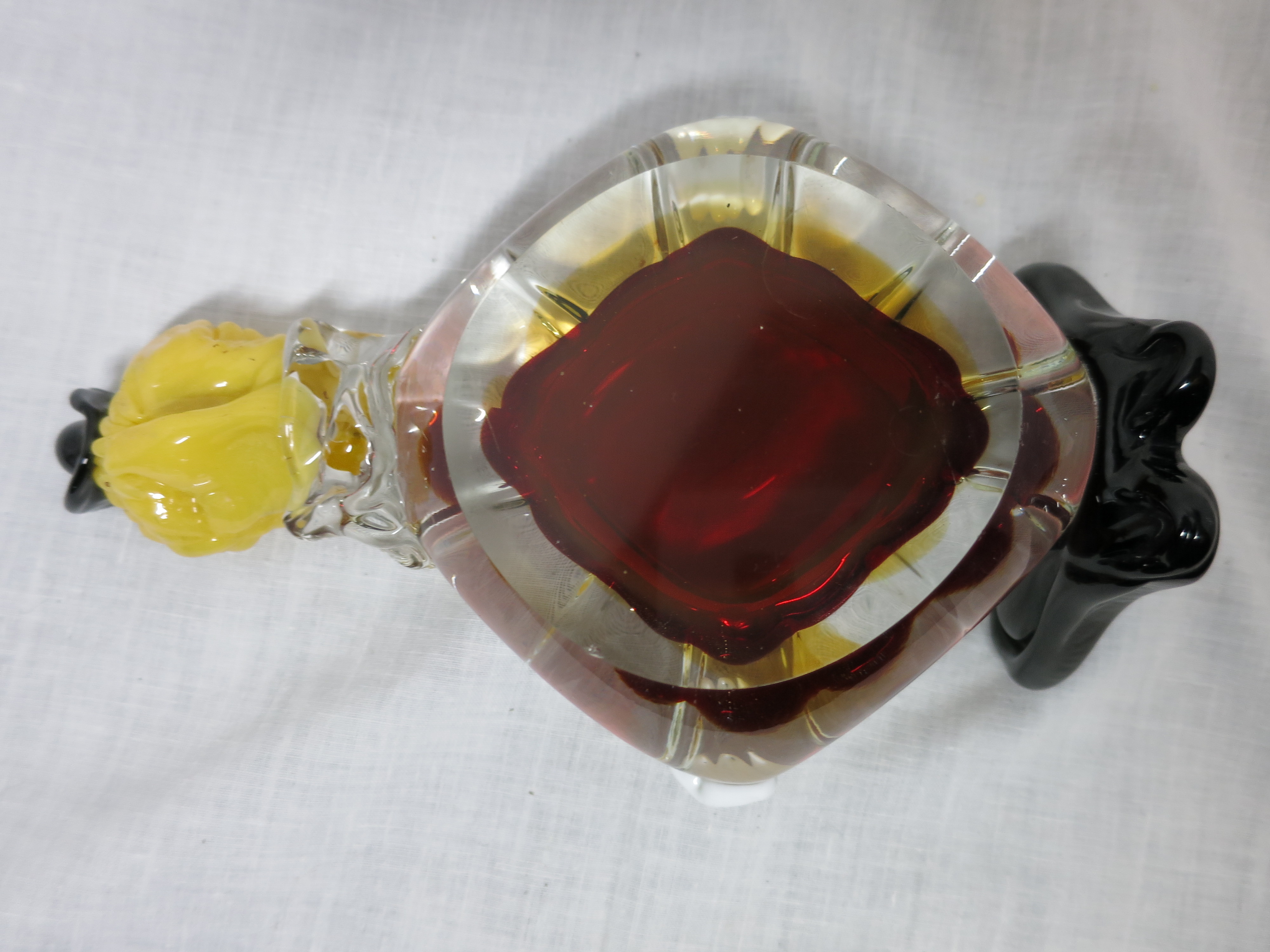 Murano Clown Ashtray Italy Blown Glass