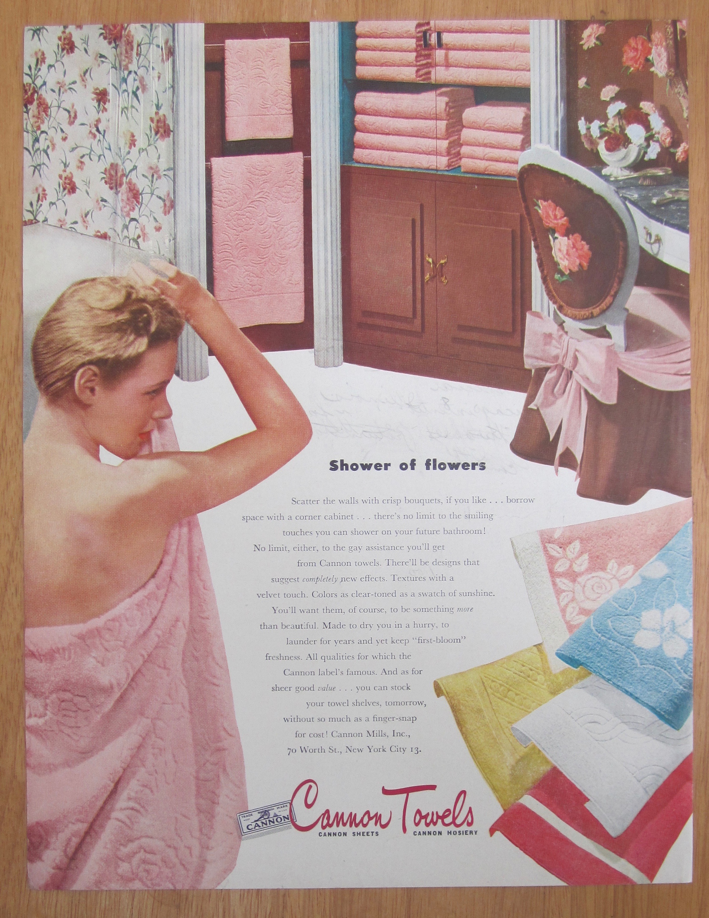1945 Cannon Towels with Woman Wrapped in Towel