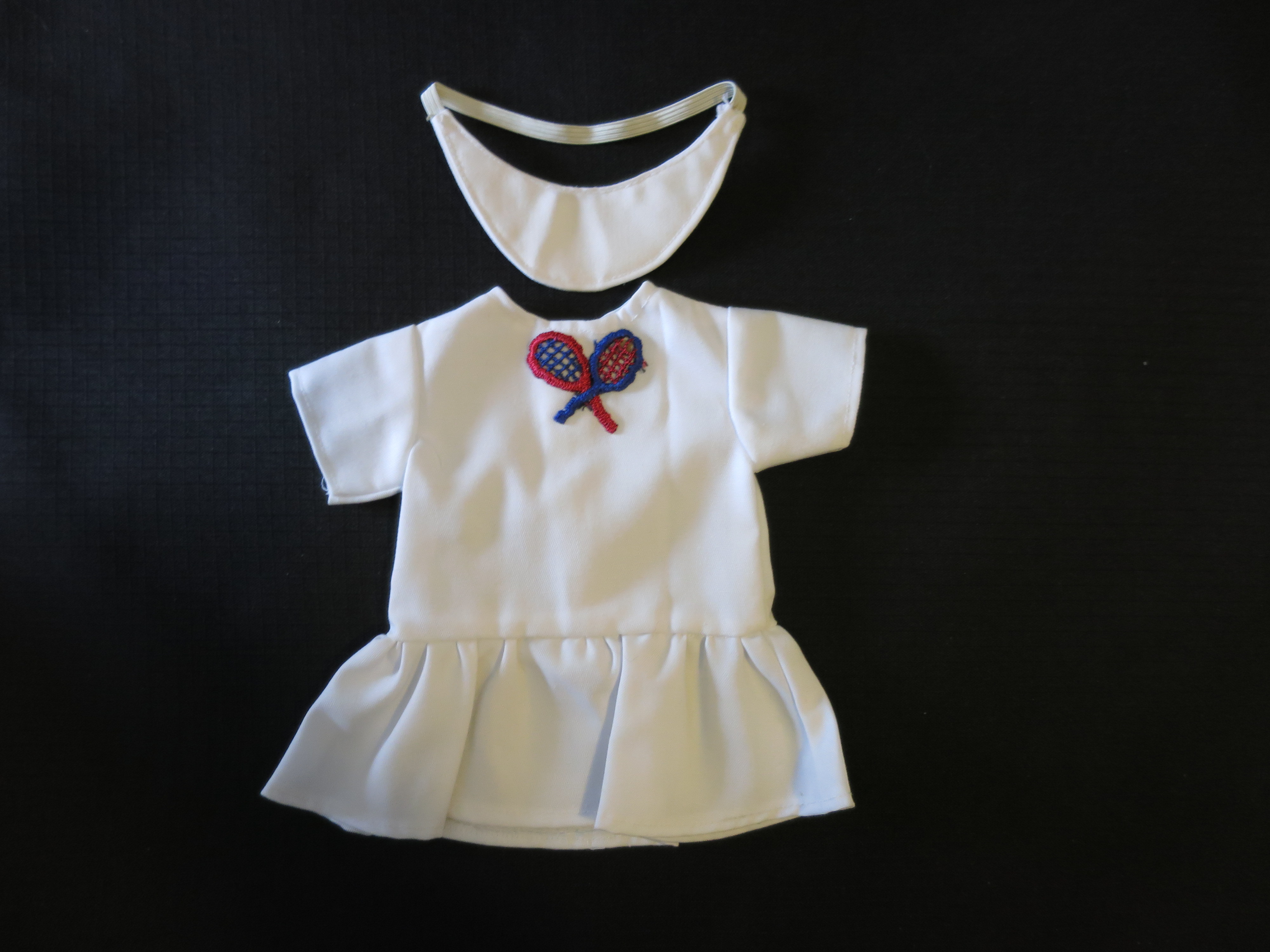 Vintage Tennis Doll Dress with Visor